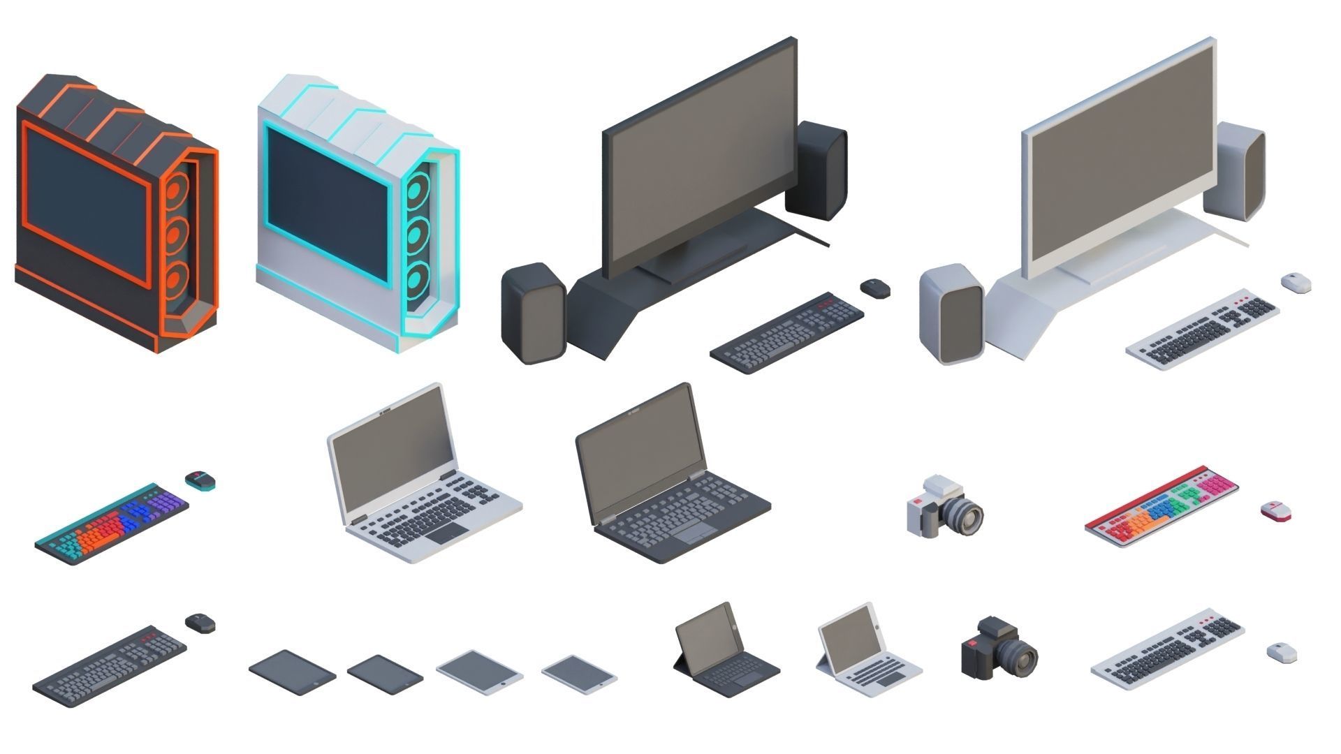Low Poly Furniture - 1000 models collection interior Vol1-Vol2 Low-poly 3D model_2