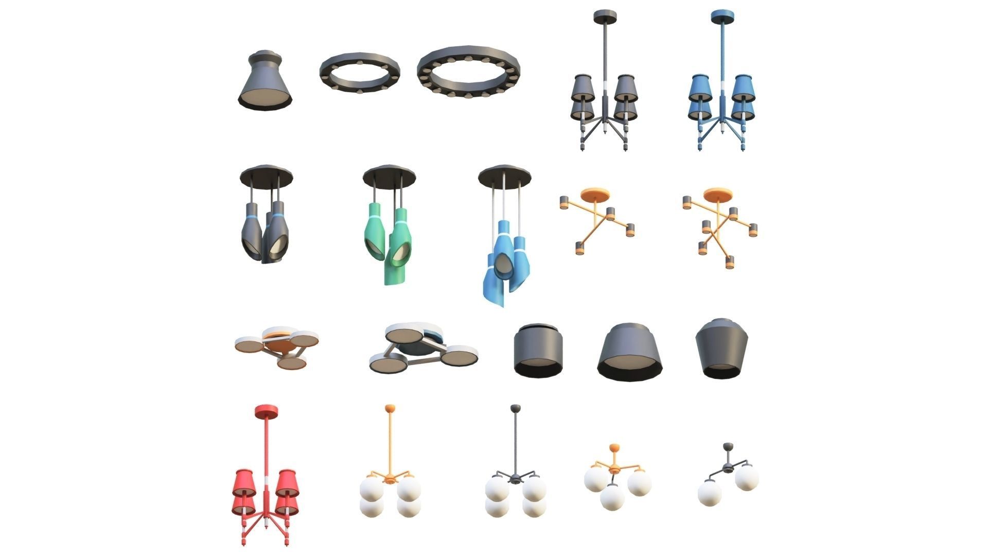 Low Poly Furniture - 1000 models collection interior Vol1-Vol2 Low-poly 3D model_46