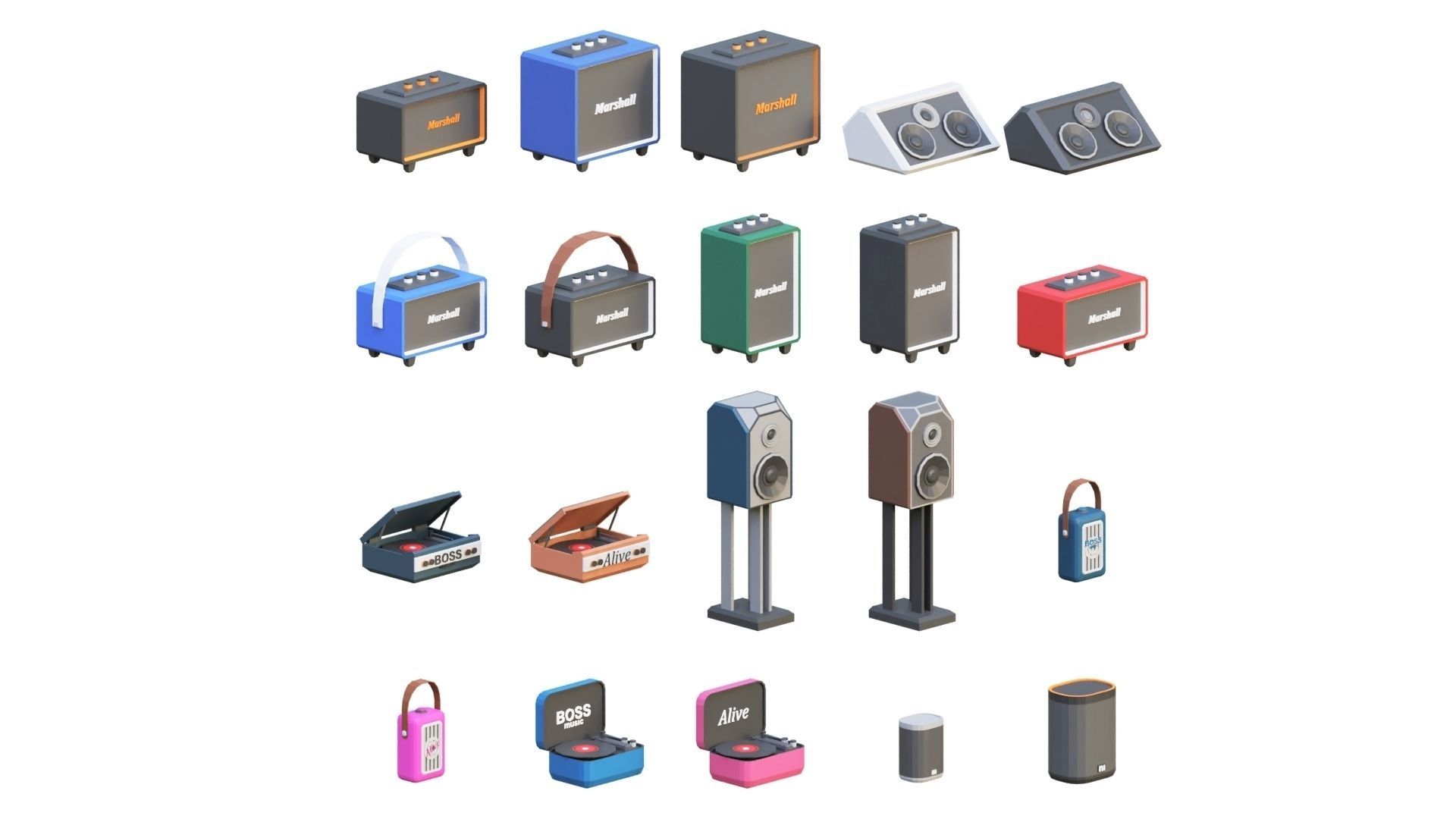 Low Poly Furniture - 1000 models collection interior Vol1-Vol2 Low-poly 3D model_16