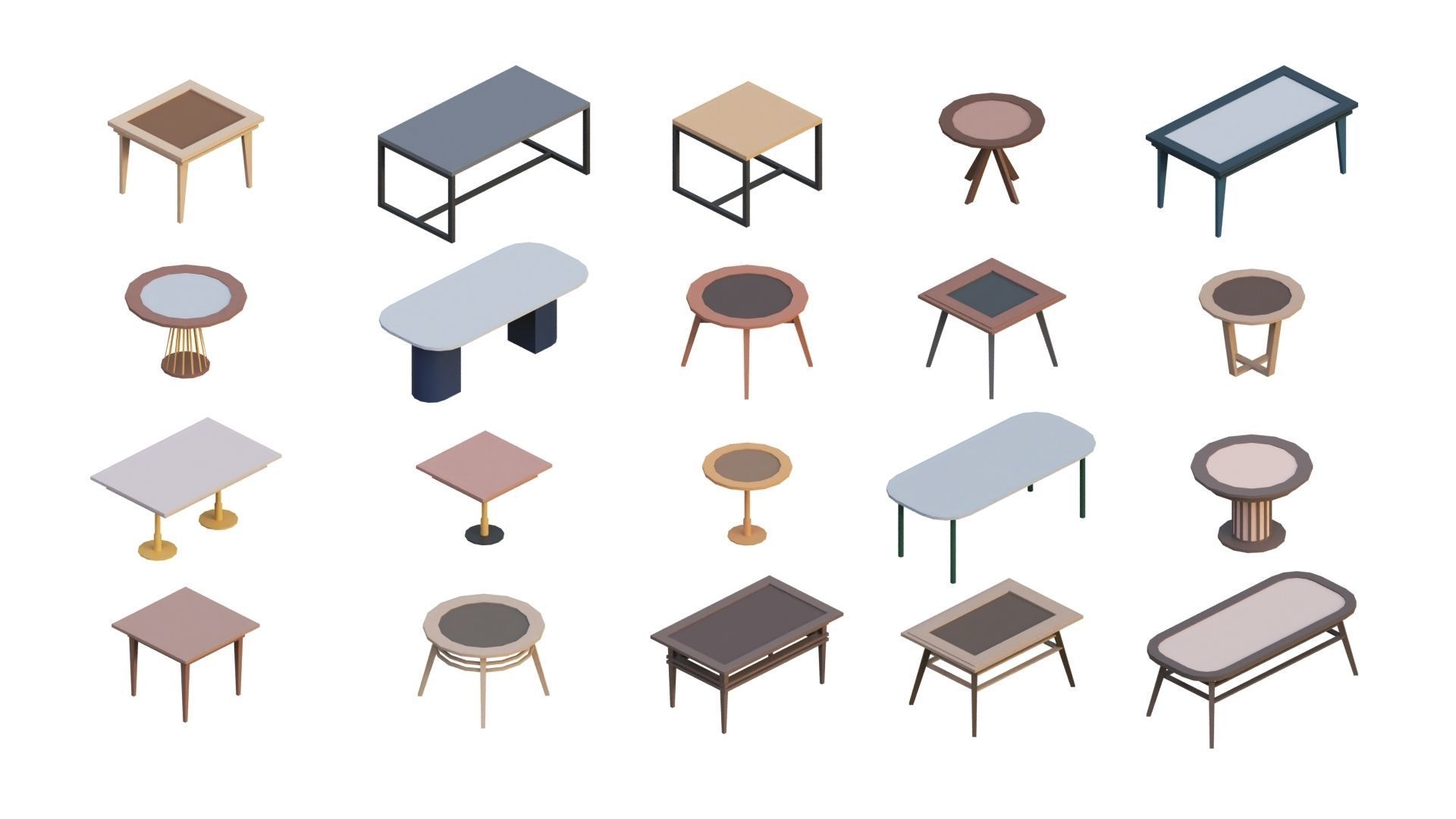 Low Poly Furniture - 1000 models collection interior Vol1-Vol2 Low-poly 3D model_32