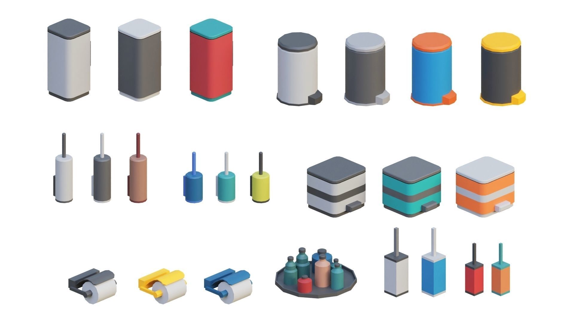 Low Poly Furniture - 1000 models collection interior Vol1-Vol2 Low-poly 3D model_13