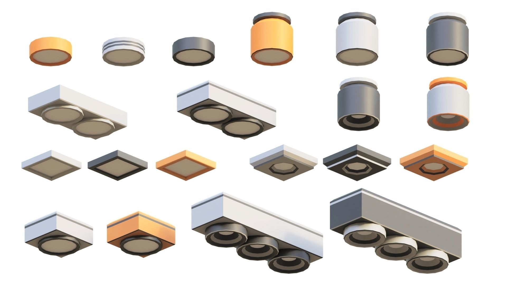 Low Poly Furniture - 1000 models collection interior Vol1-Vol2 Low-poly 3D model_47