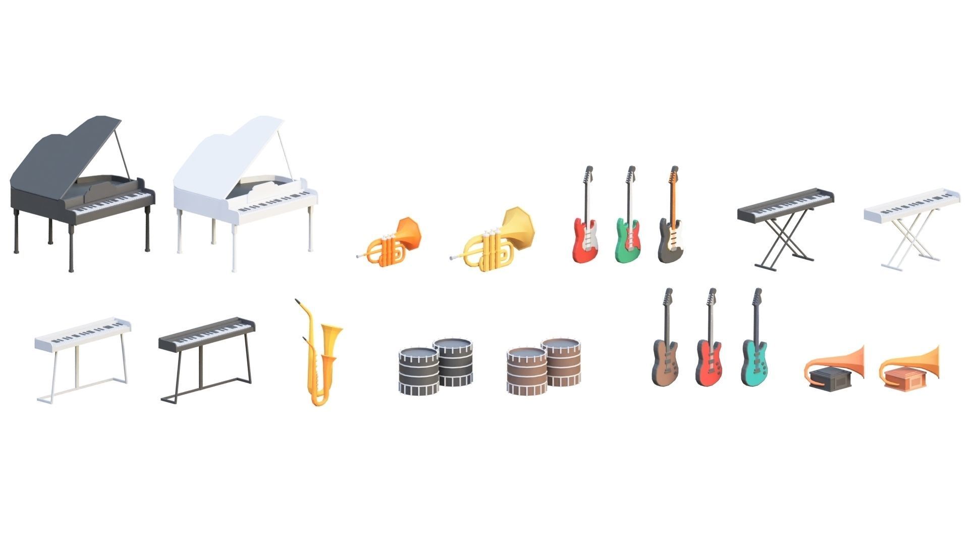 Low Poly Furniture - 1000 models collection interior Vol1-Vol2 Low-poly 3D model_43