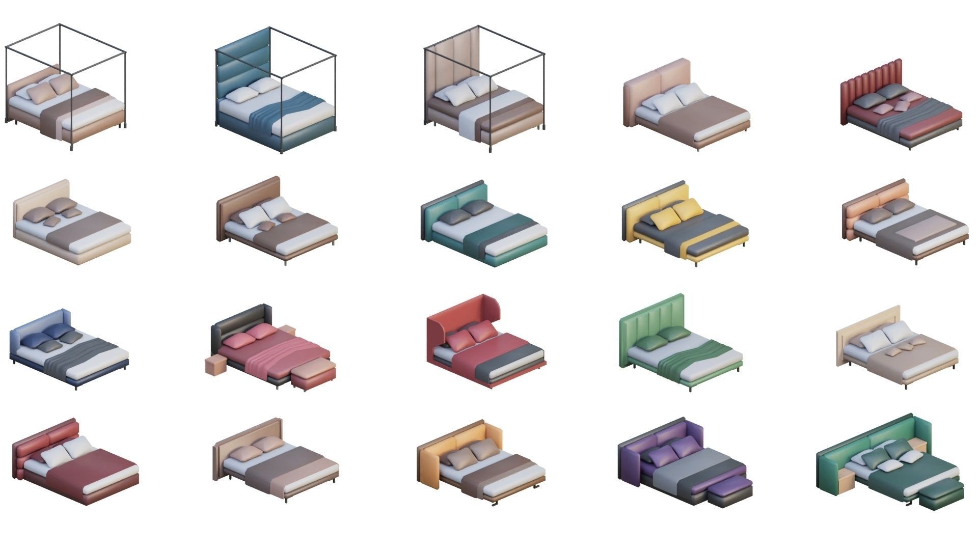 Low Poly Furniture - 1000 models collection interior Vol1-Vol2 Low-poly 3D model_11