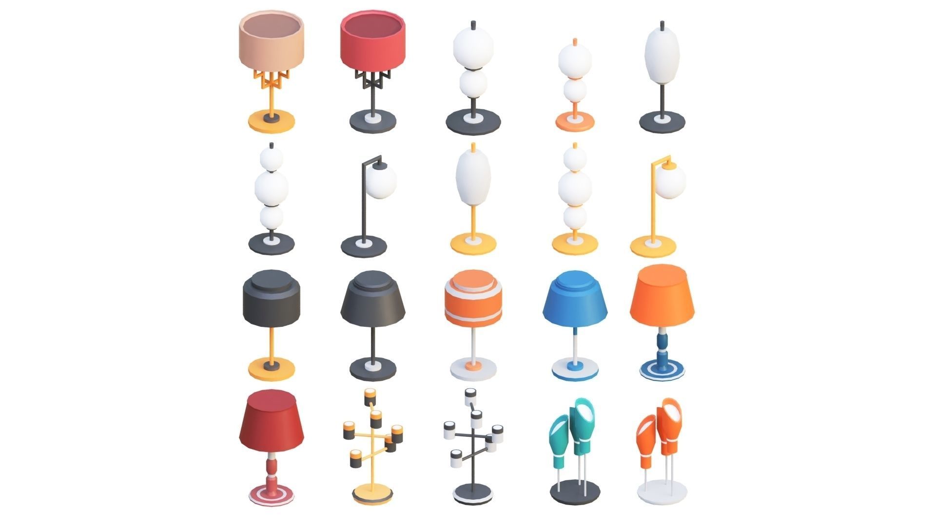 Low Poly Furniture - 1000 models collection interior Vol1-Vol2 Low-poly 3D model_49