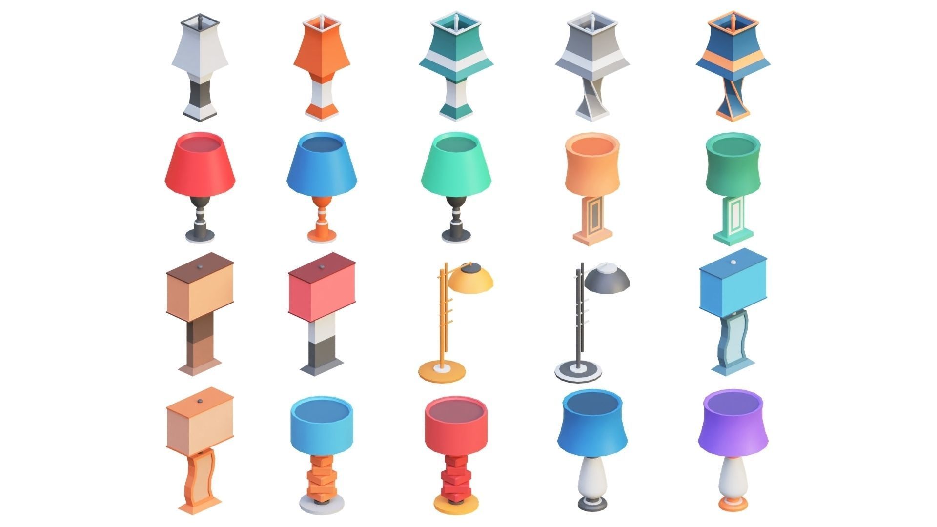 Low Poly Furniture - 1000 models collection interior Vol1-Vol2 Low-poly 3D model_50