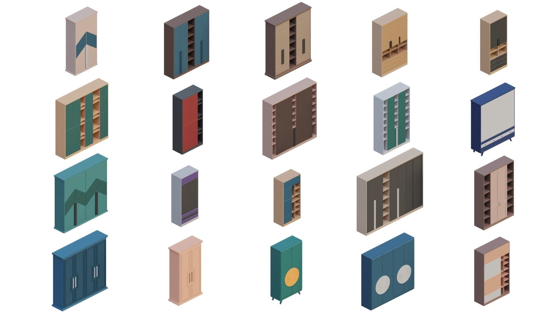 Low Poly Furniture - 1000 models collection interior Vol1-Vol2 Low-poly 3D model_35