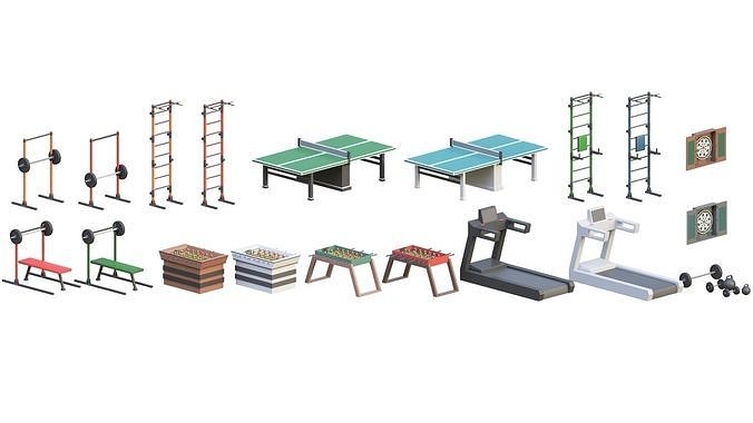 Low Poly Furniture - 1000 models collection interior Vol1-Vol2 Low-poly 3D model 5
