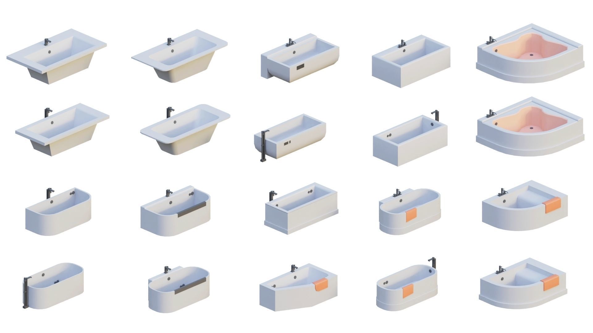 Low Poly Furniture - 1000 models collection interior Vol1-Vol2 Low-poly 3D model_9