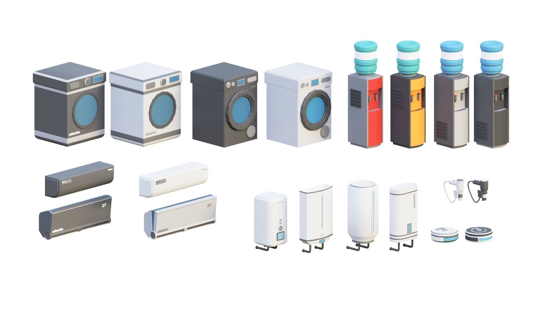 Low Poly Furniture - 1000 models collection interior Vol1-Vol2 Low-poly 3D model_39