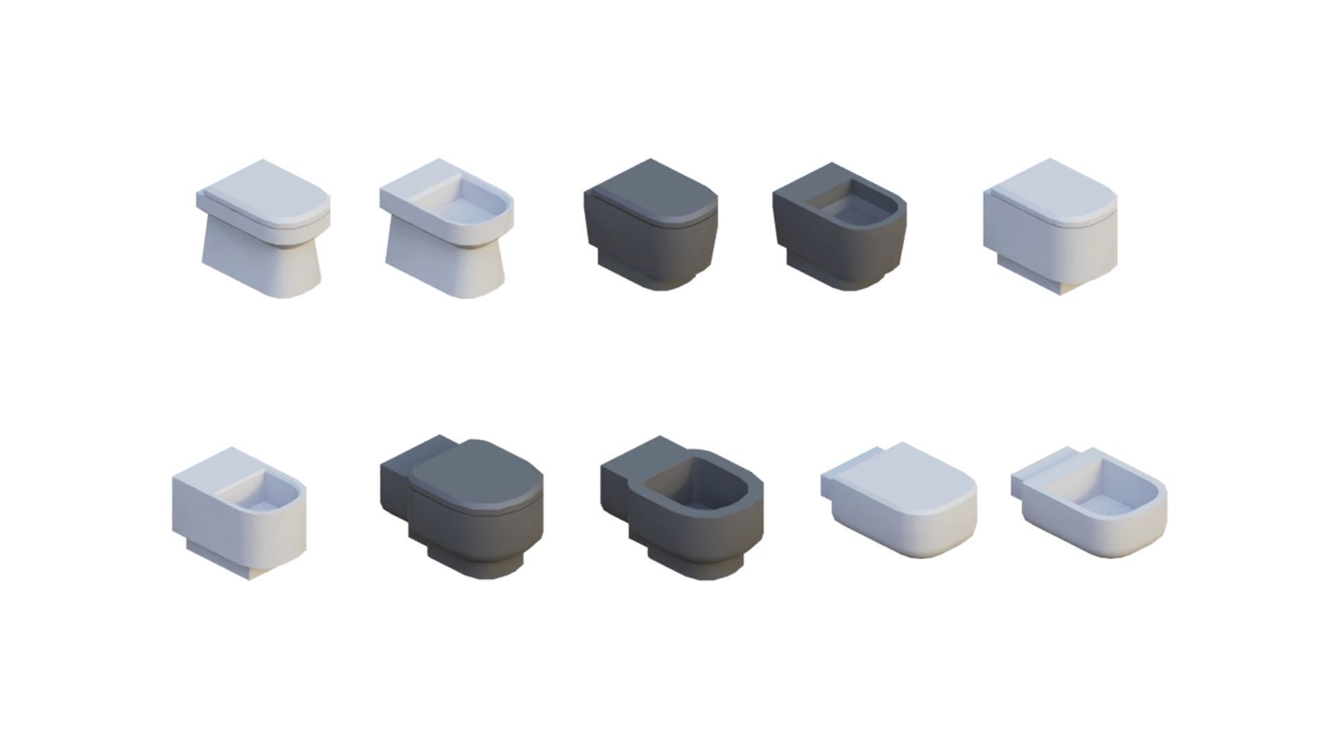 Low Poly Furniture - 1000 models collection interior Vol1-Vol2 Low-poly 3D model_33