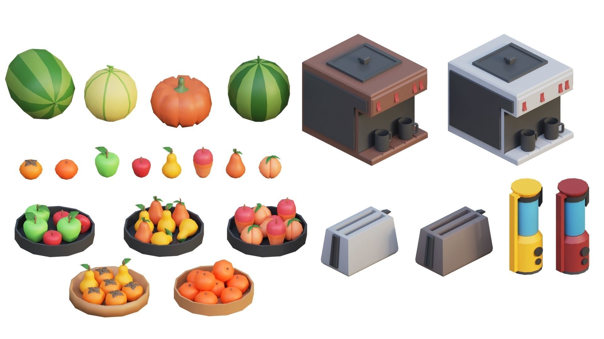 Low Poly Furniture - 1000 models collection interior Vol1-Vol2 Low-poly 3D model_7