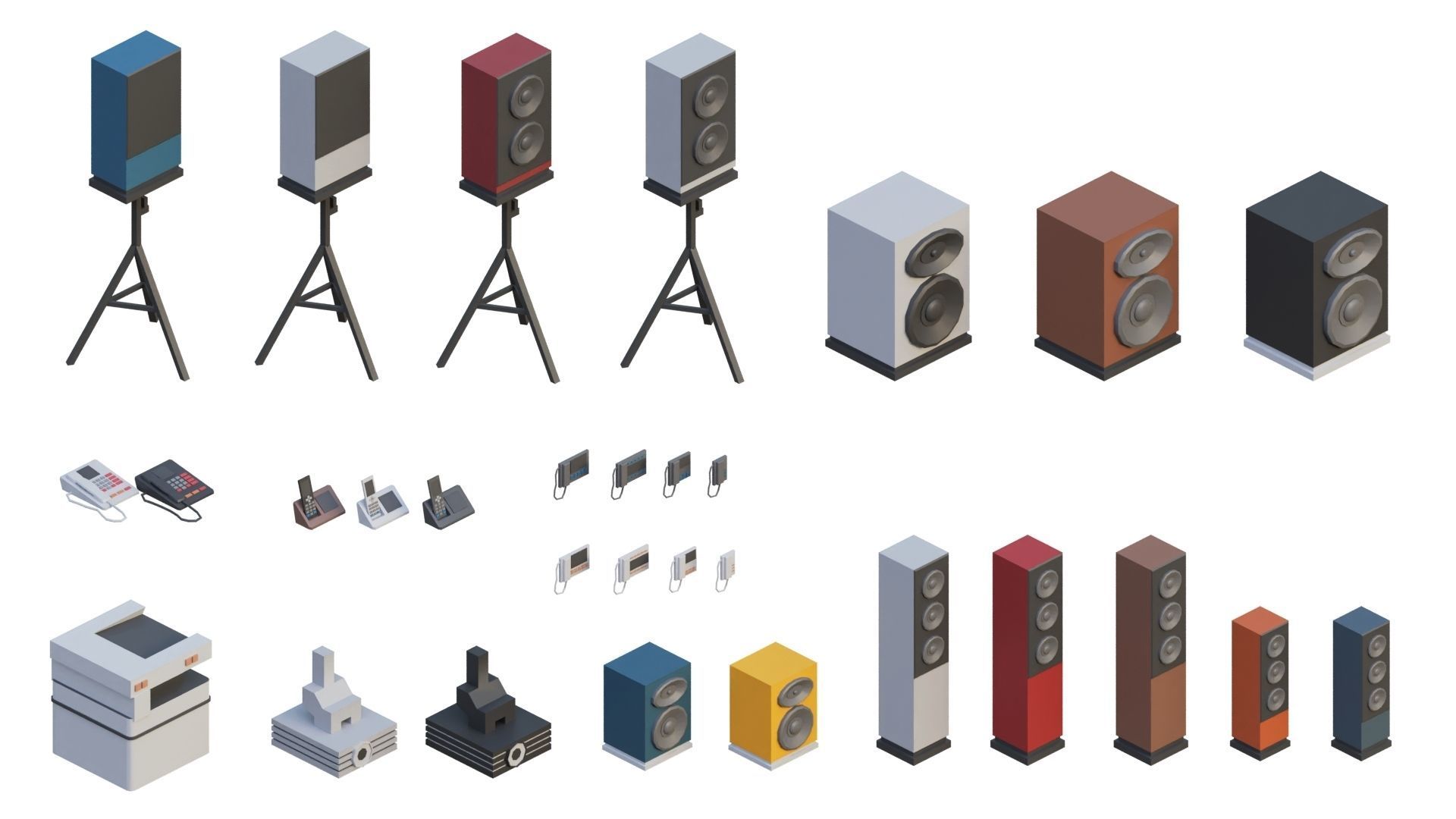 Low Poly Furniture - 1000 models collection interior Vol1-Vol2 Low-poly 3D model_12