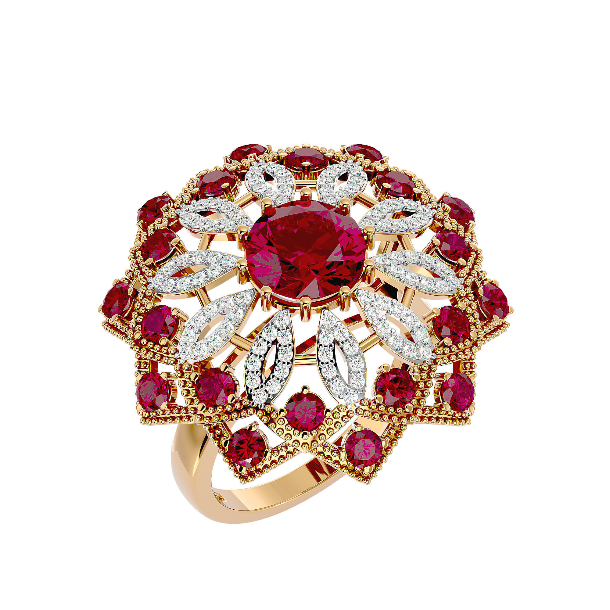 Cocktail ring 3D print model_10