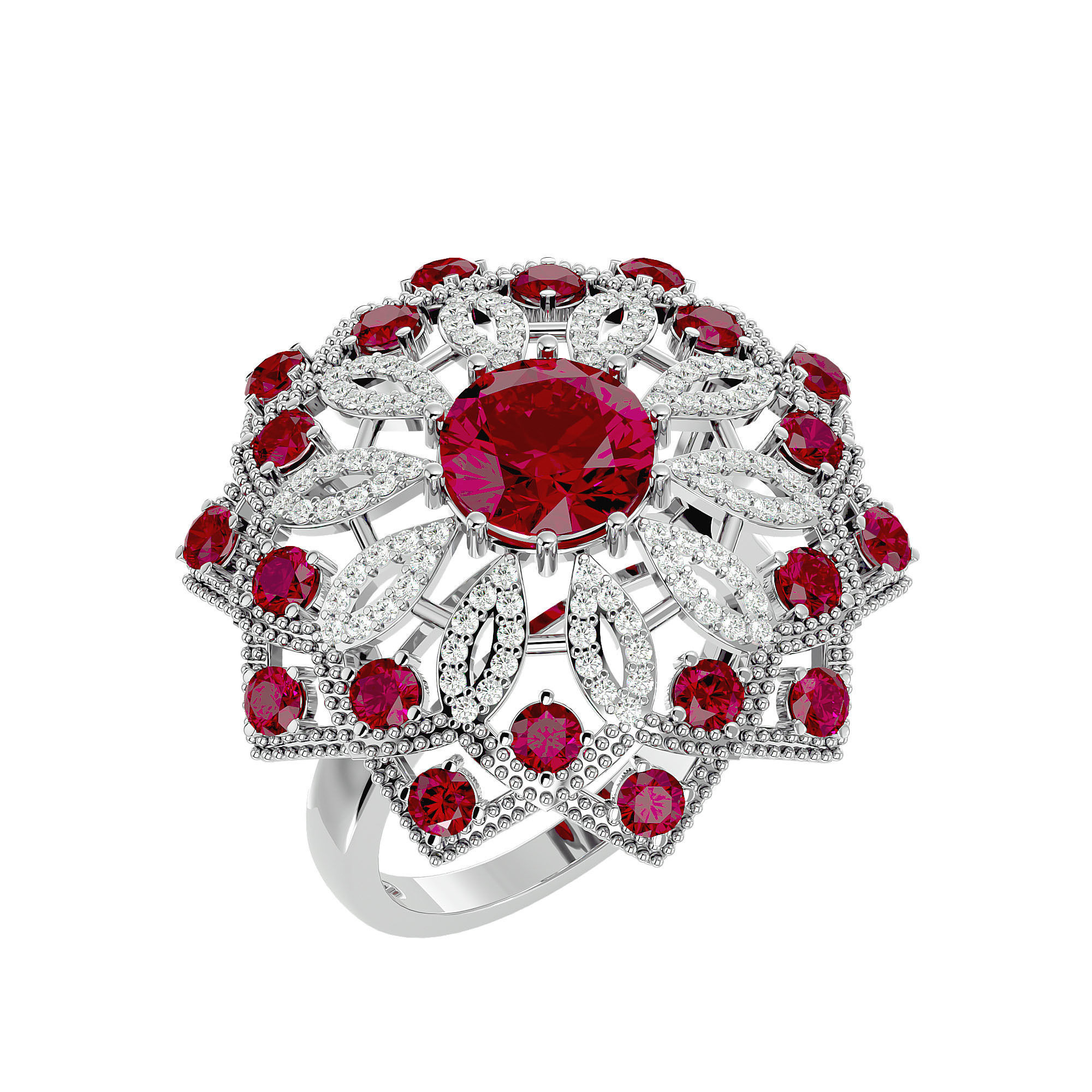 Cocktail ring 3D print model_9