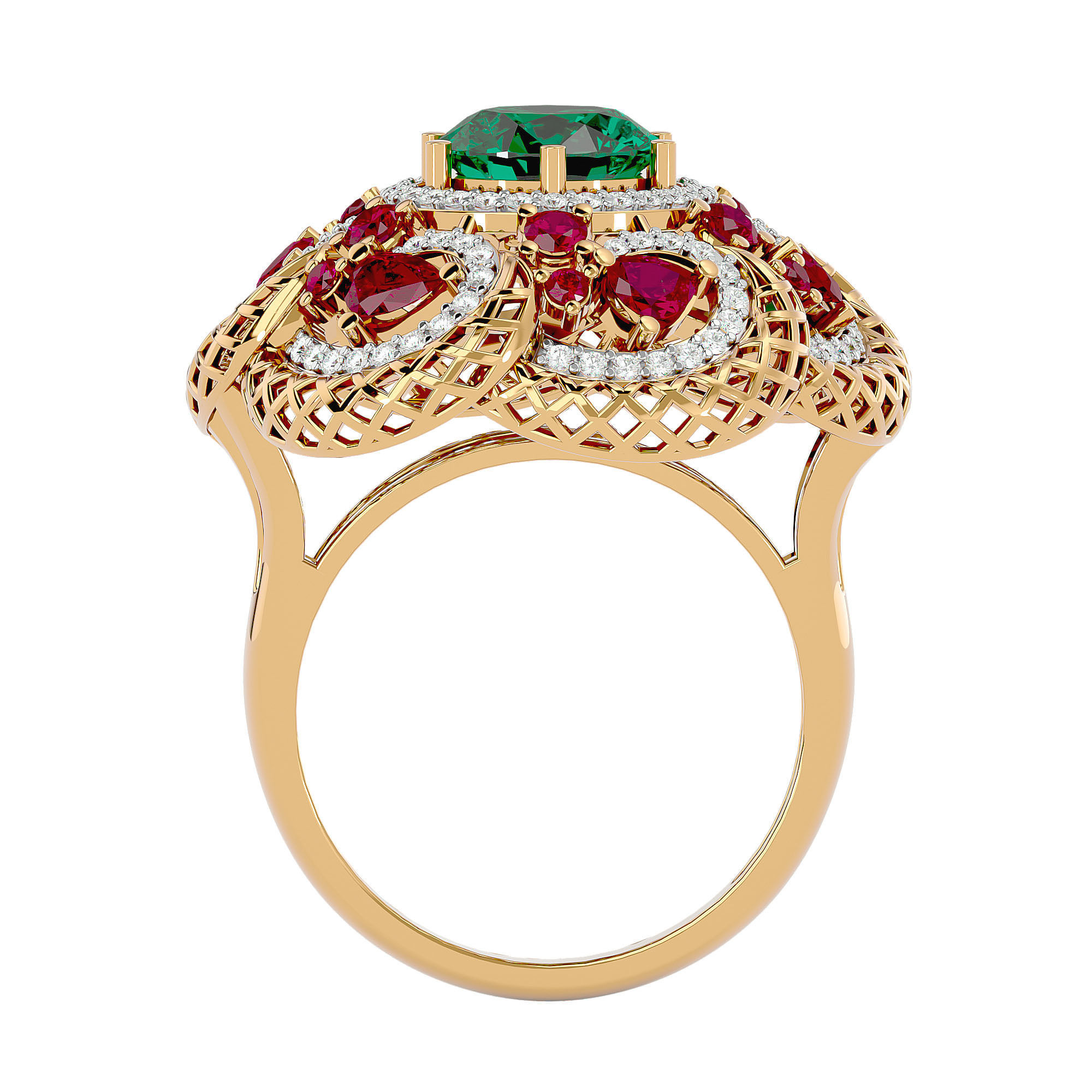 Cocktail ring 3D print model_4