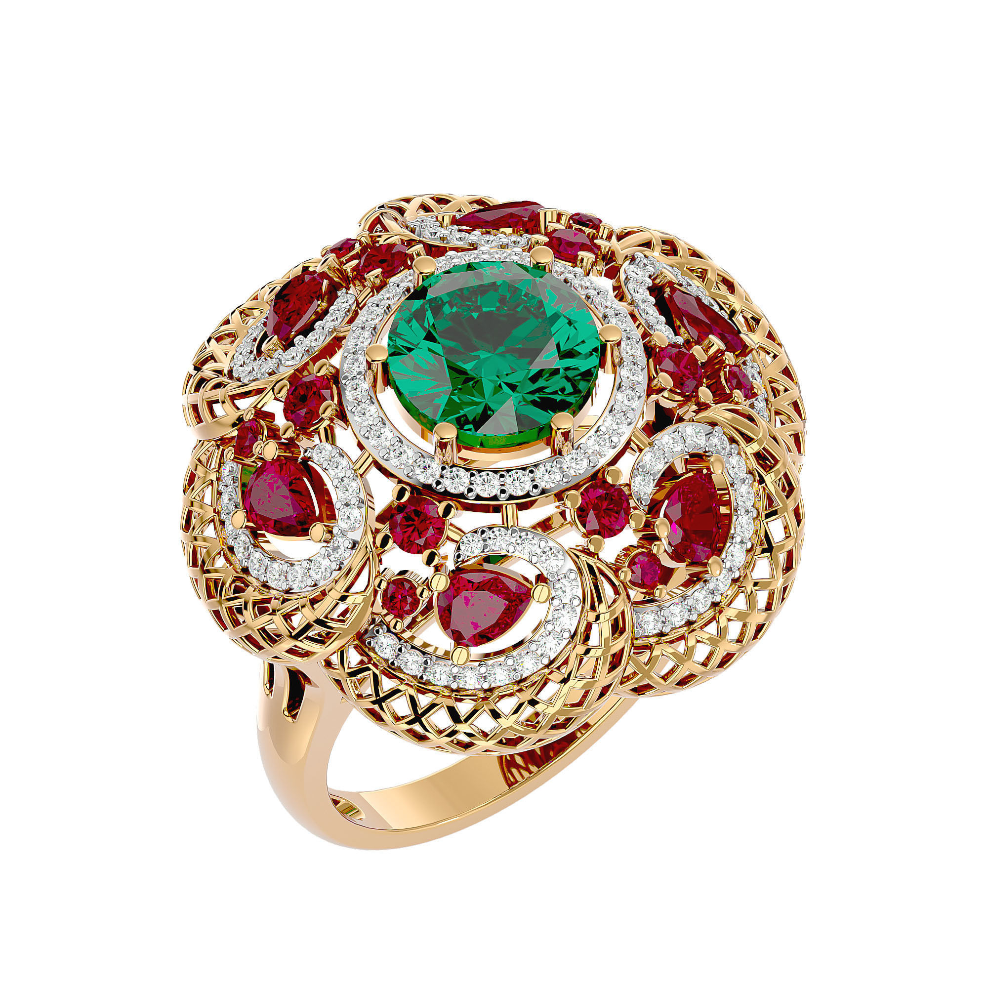 Cocktail ring 3D print model_10