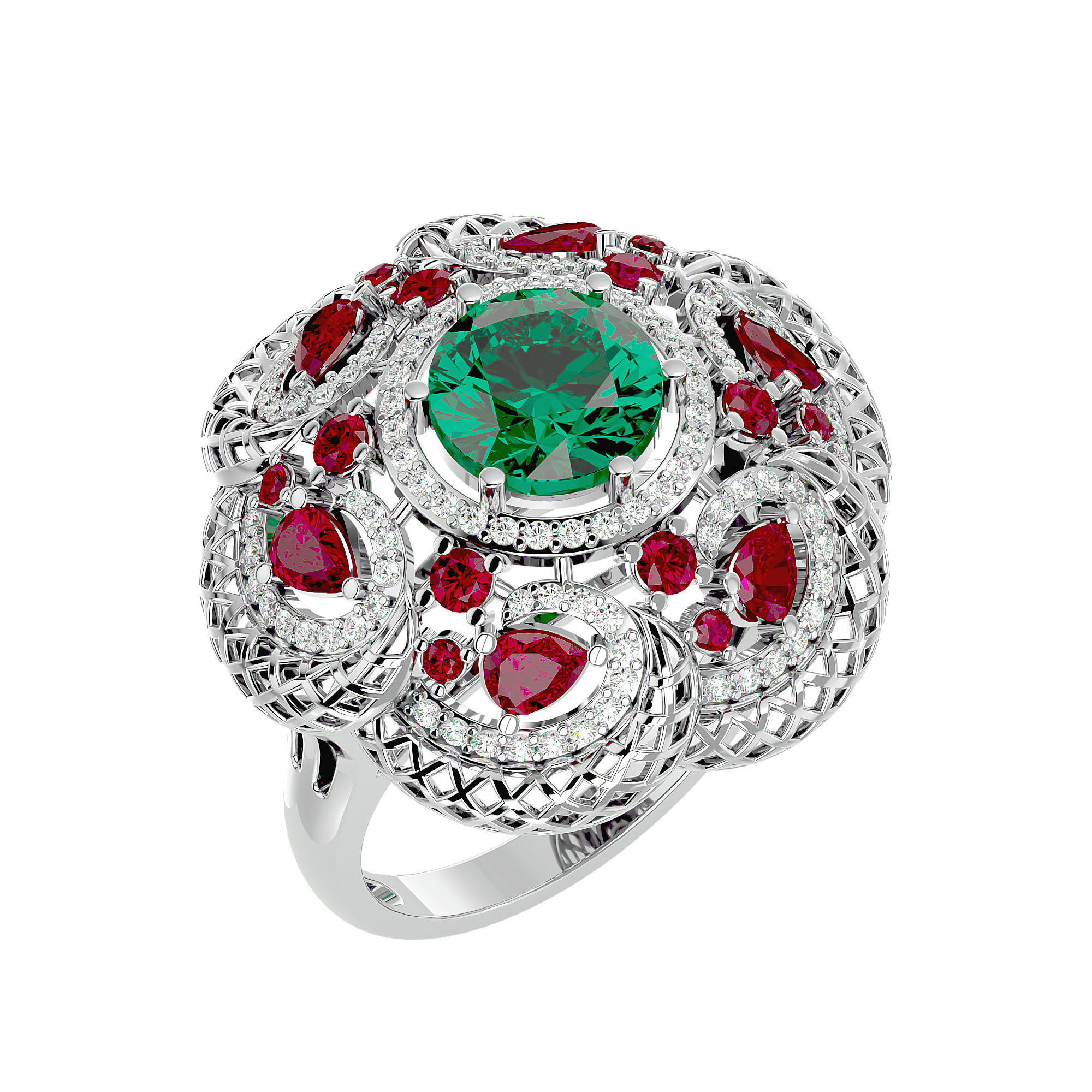 Cocktail ring 3D print model_9