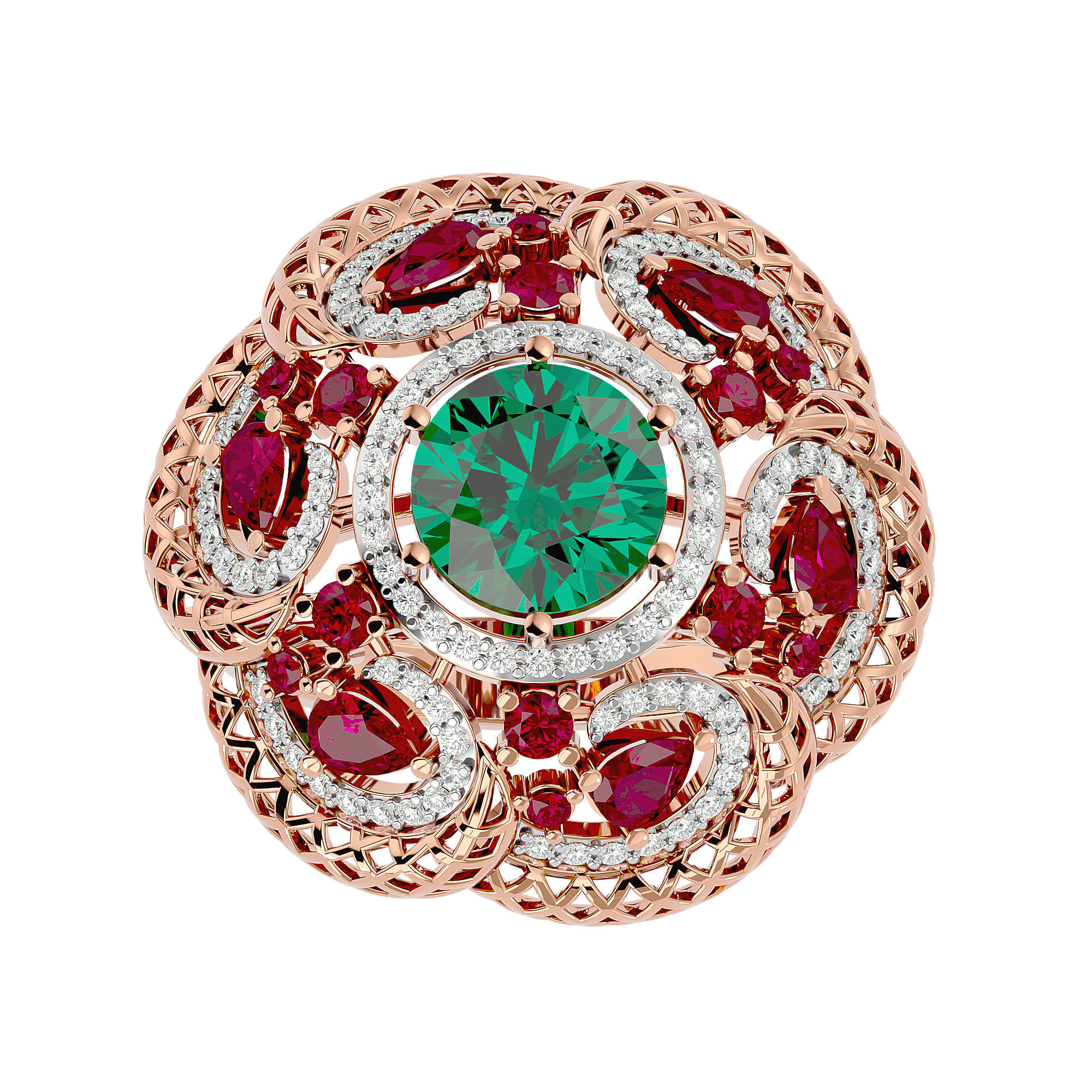 Cocktail ring 3D print model_1