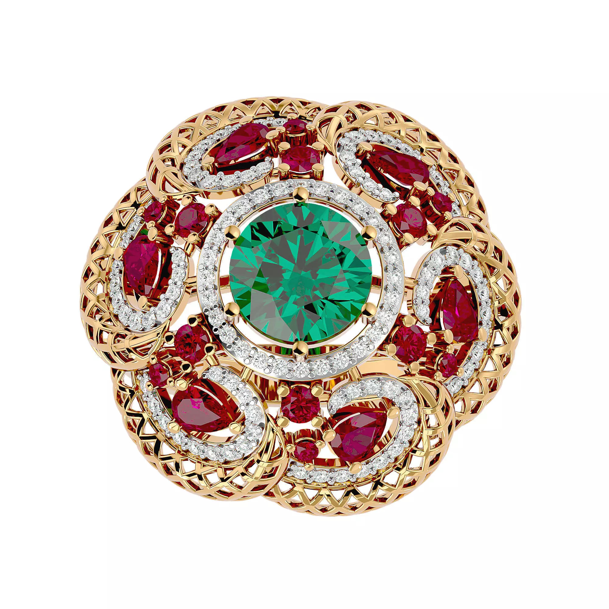 Cocktail ring 3D print model_0