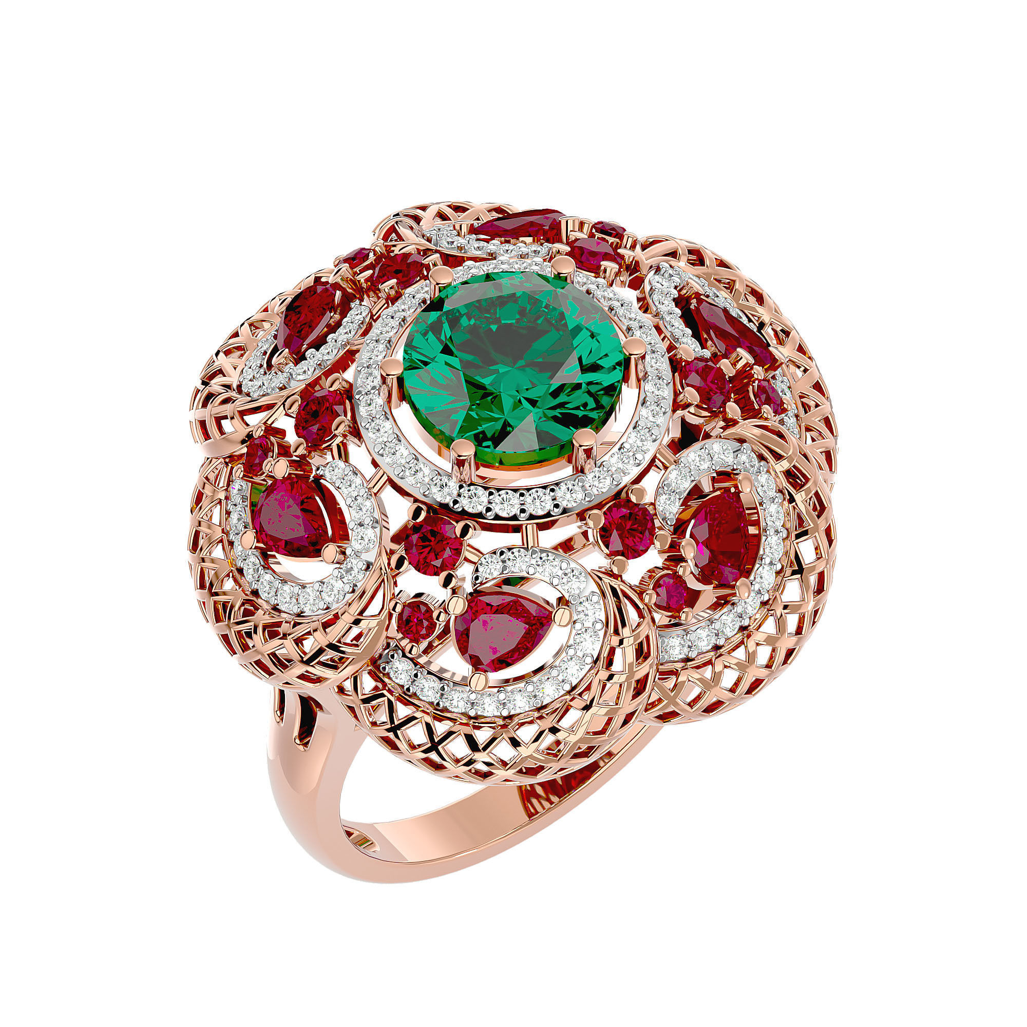 Cocktail ring 3D print model_11