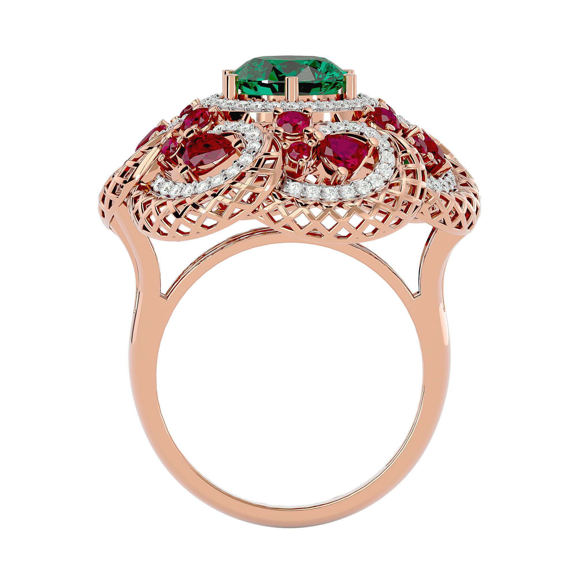 Cocktail ring 3D print model_5