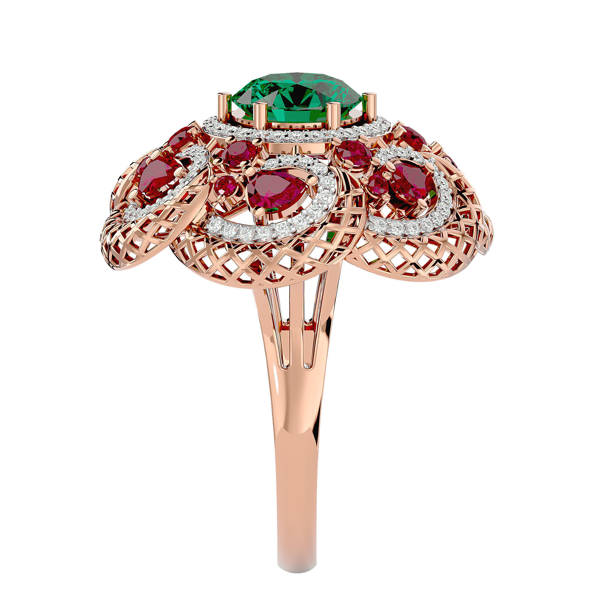 Cocktail ring 3D print model_7