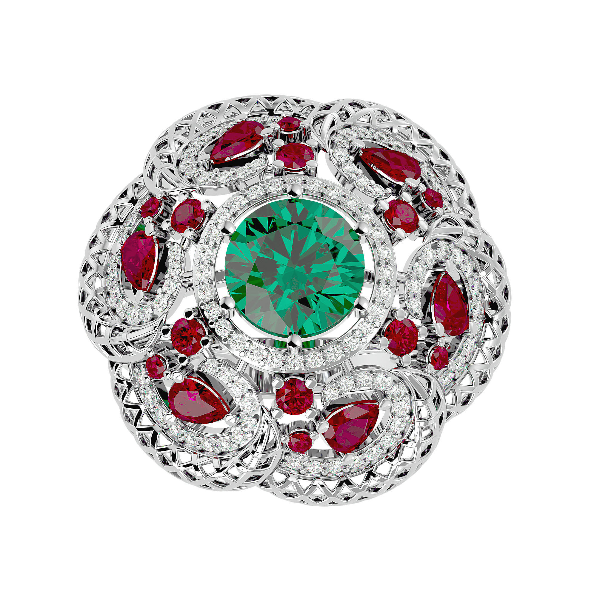 Cocktail ring 3D print model_2