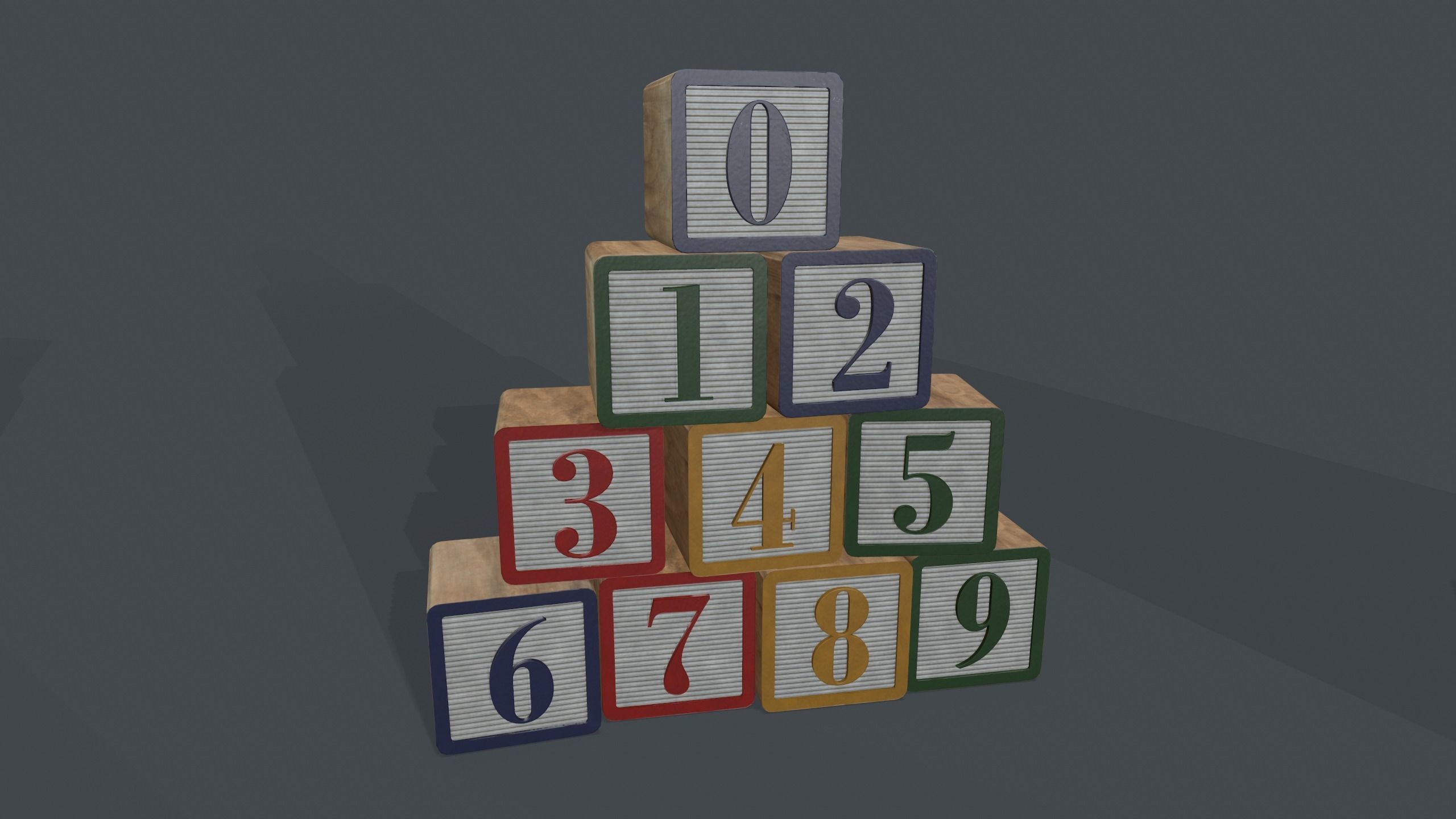 Alphabet Blocks GameReady Free low-poly 3D model_2