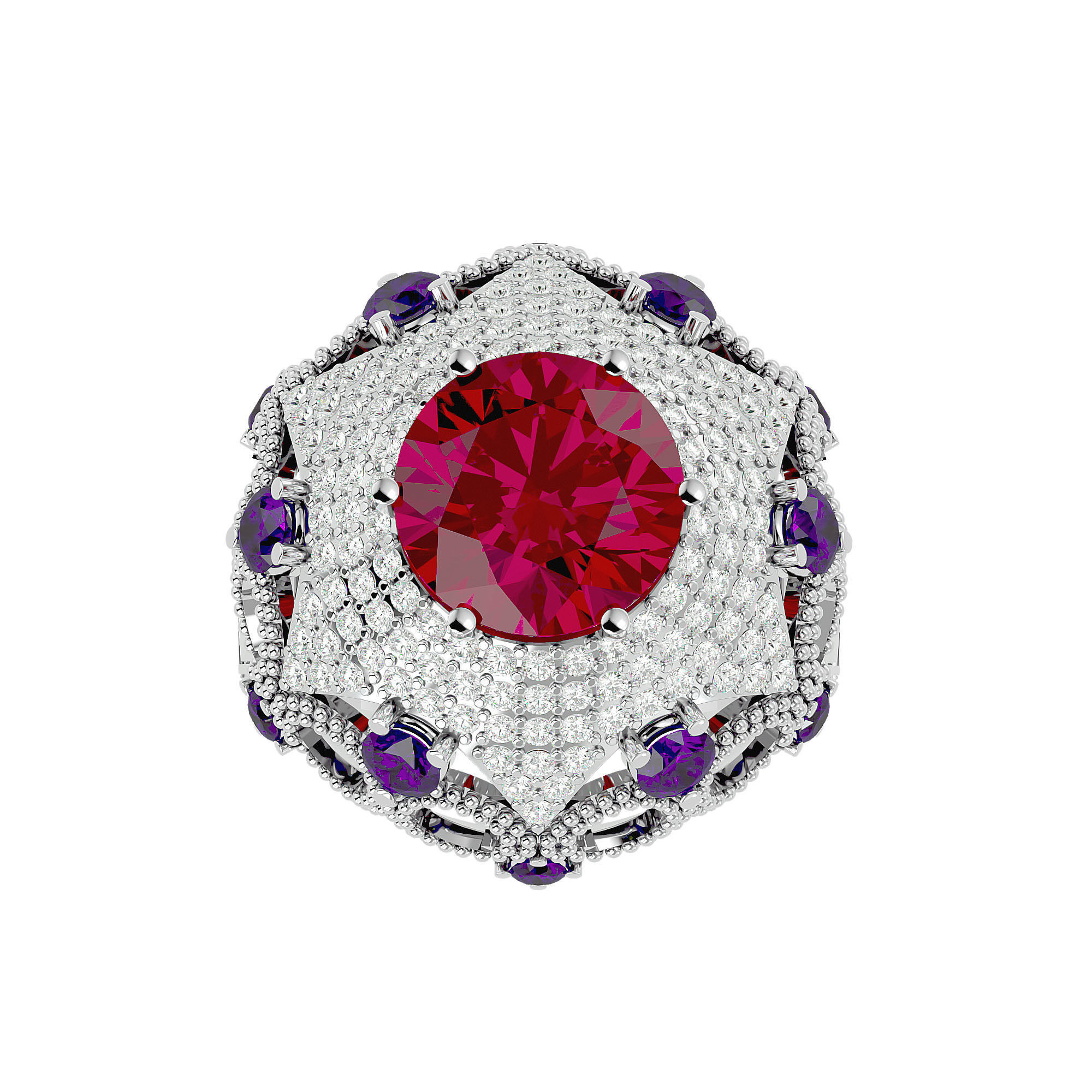 Cocktail ring 3D print model_2