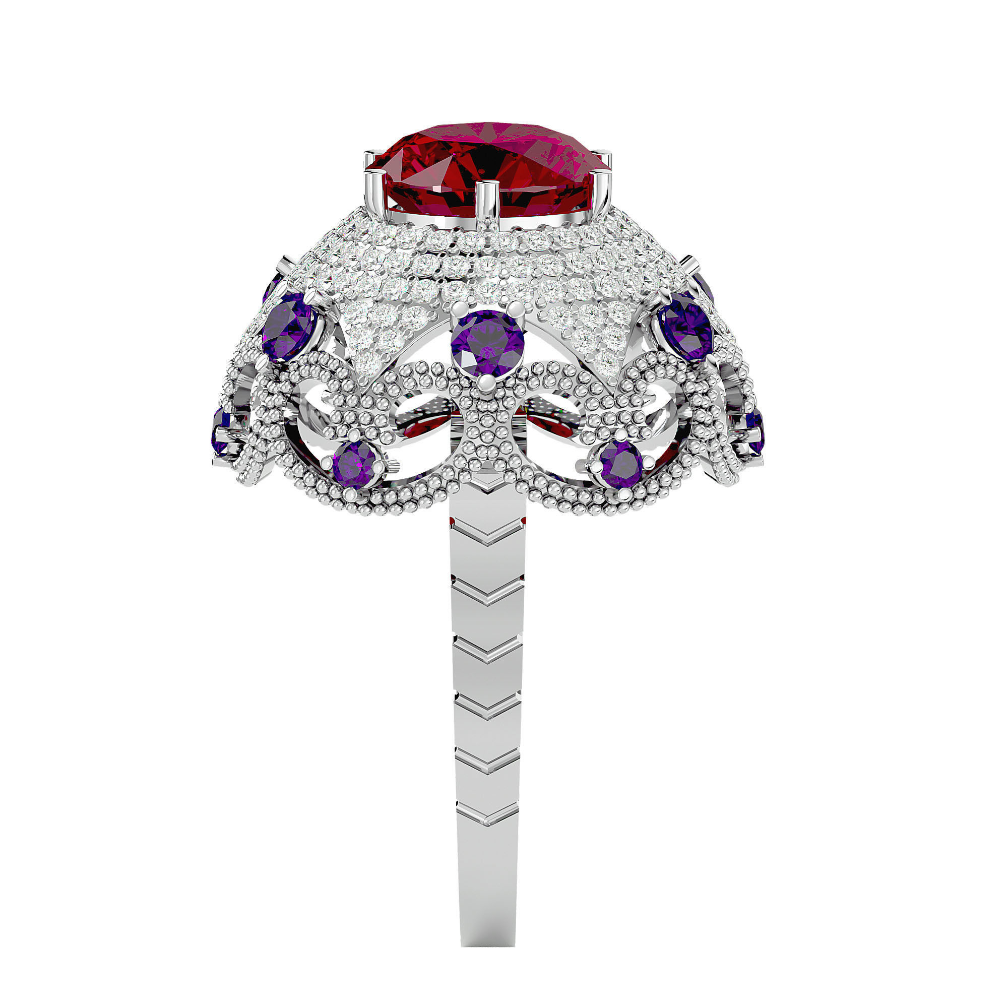 Cocktail ring 3D print model_8