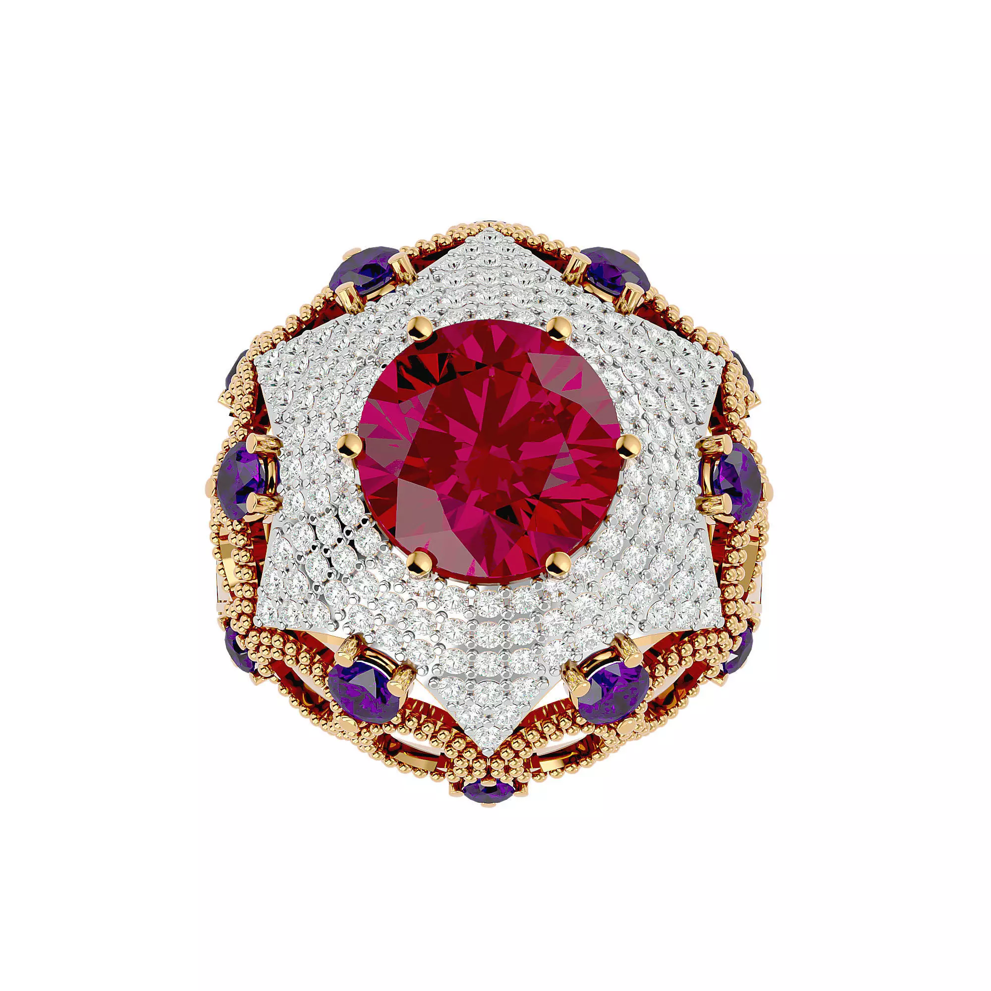 Cocktail ring 3D print model_0