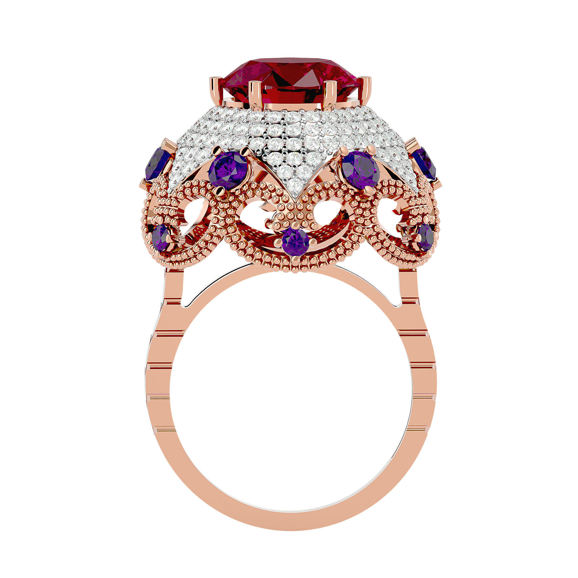 Cocktail ring 3D print model_5