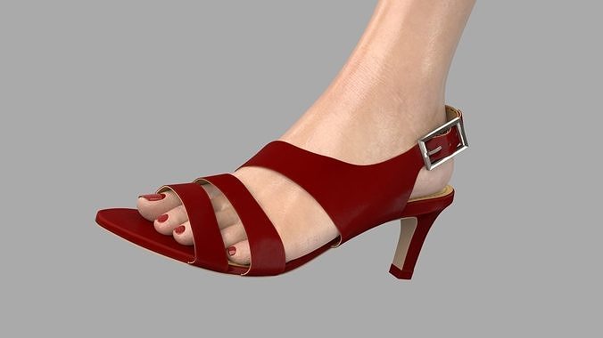 High heel shoes Low-poly 3D model