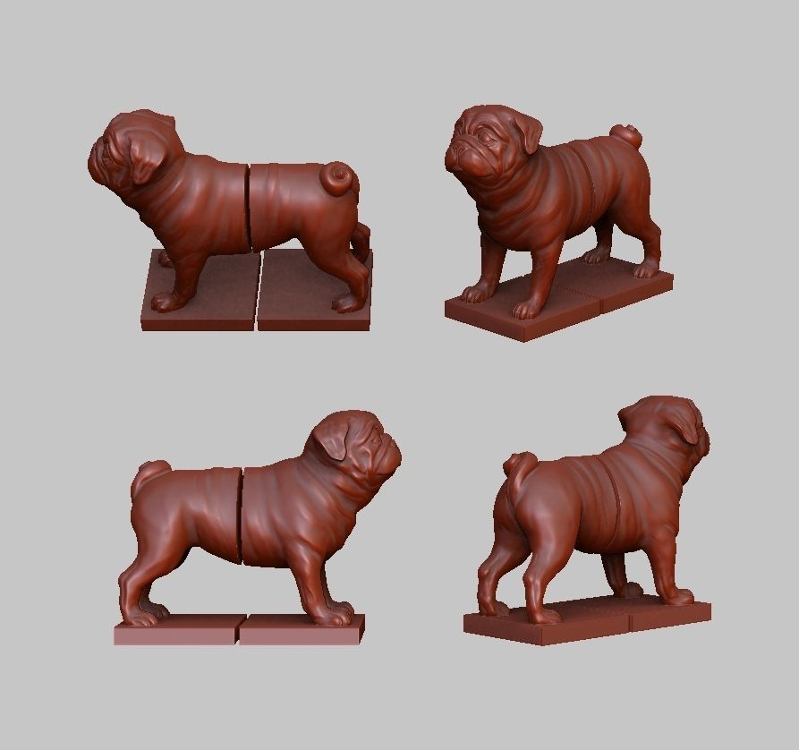 PUG Book-holder 3D print model_10