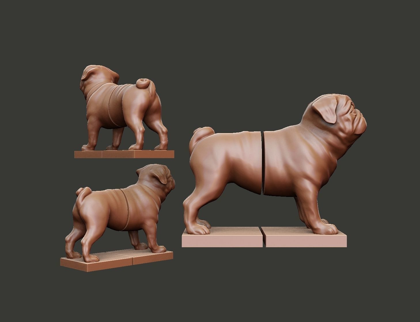 PUG Book-holder 3D print model_9