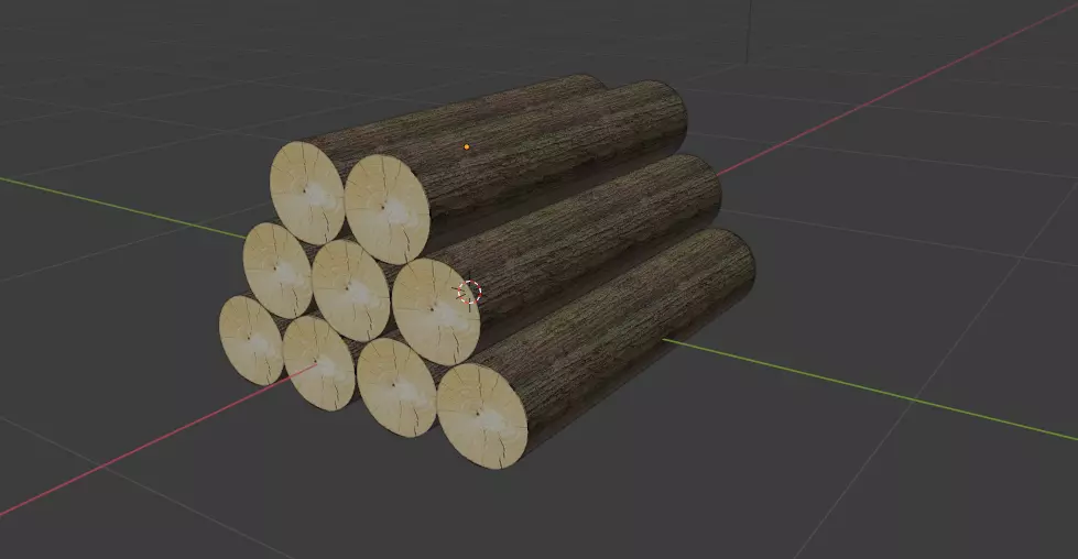 Logpile logs stacked 3D model_0