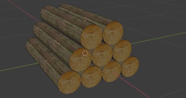 Logpile logs stacked 3D model_1
