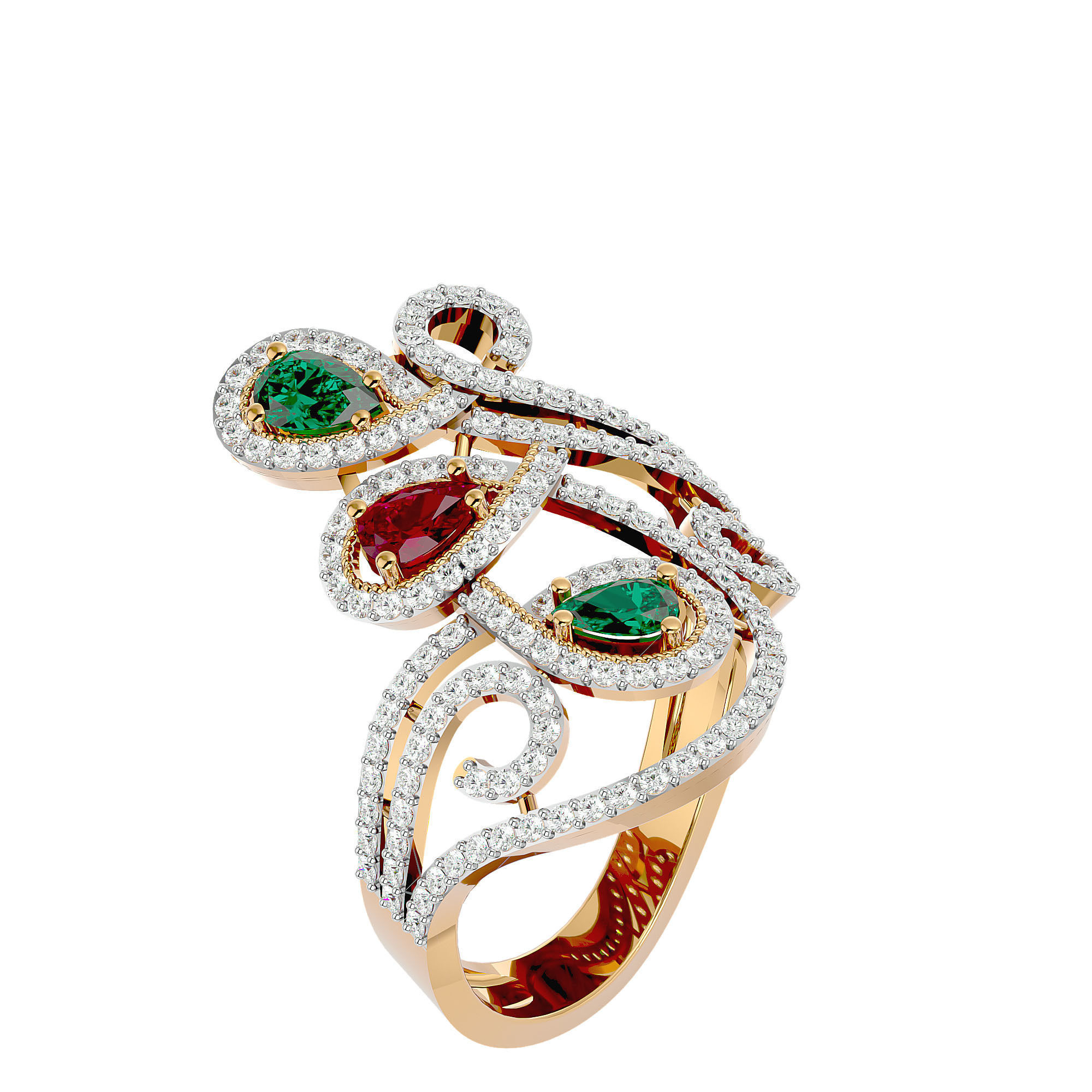 Cocktail ring 3D print model_10