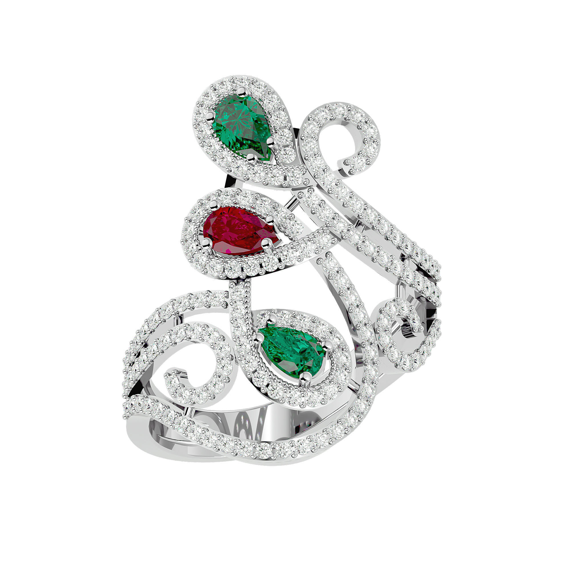 Cocktail ring 3D print model_2