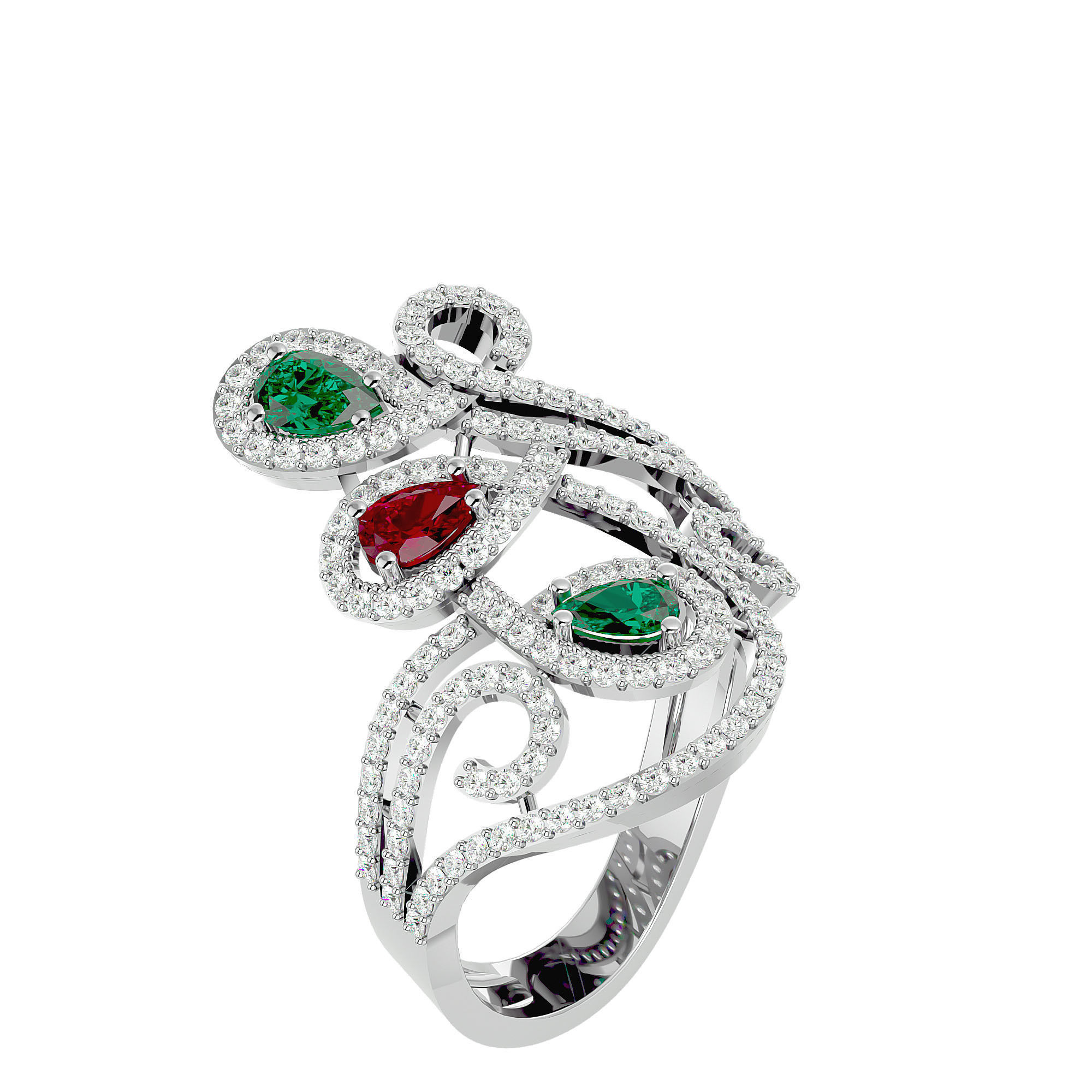 Cocktail ring 3D print model_9