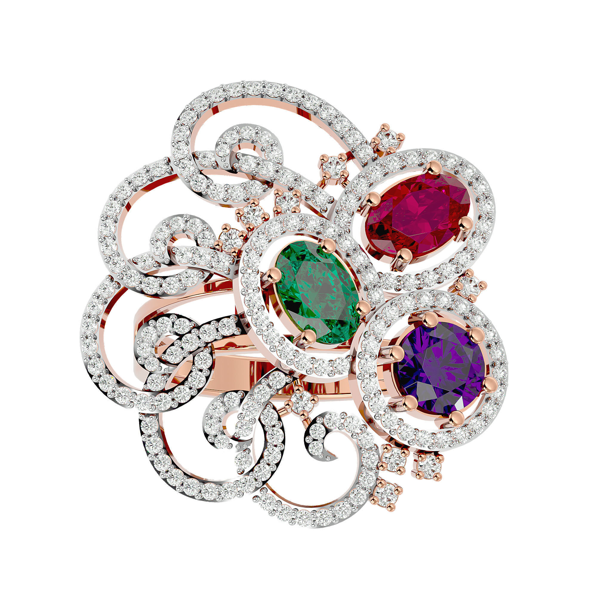 Cocktail ring 3D print model_1