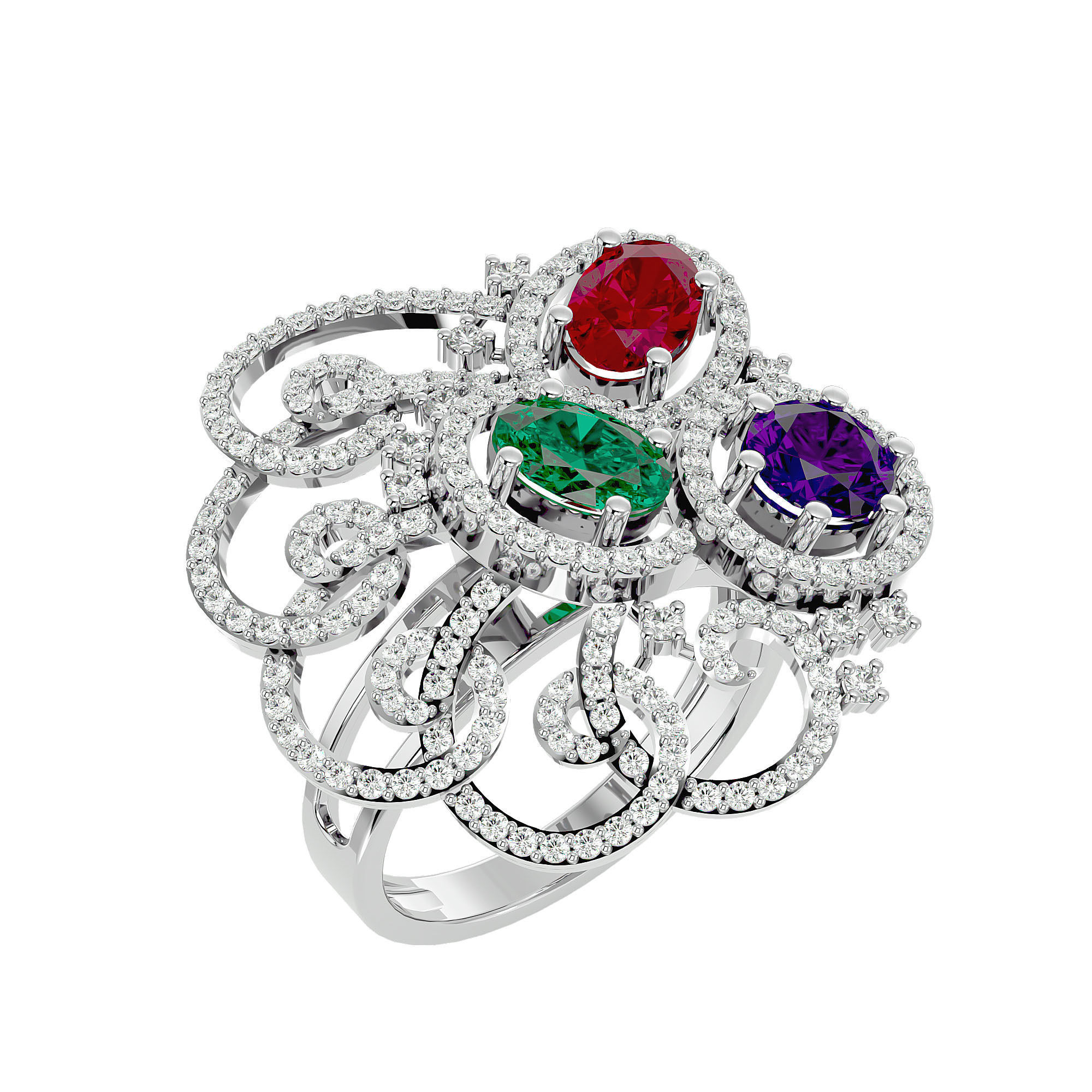 Cocktail ring 3D print model_9