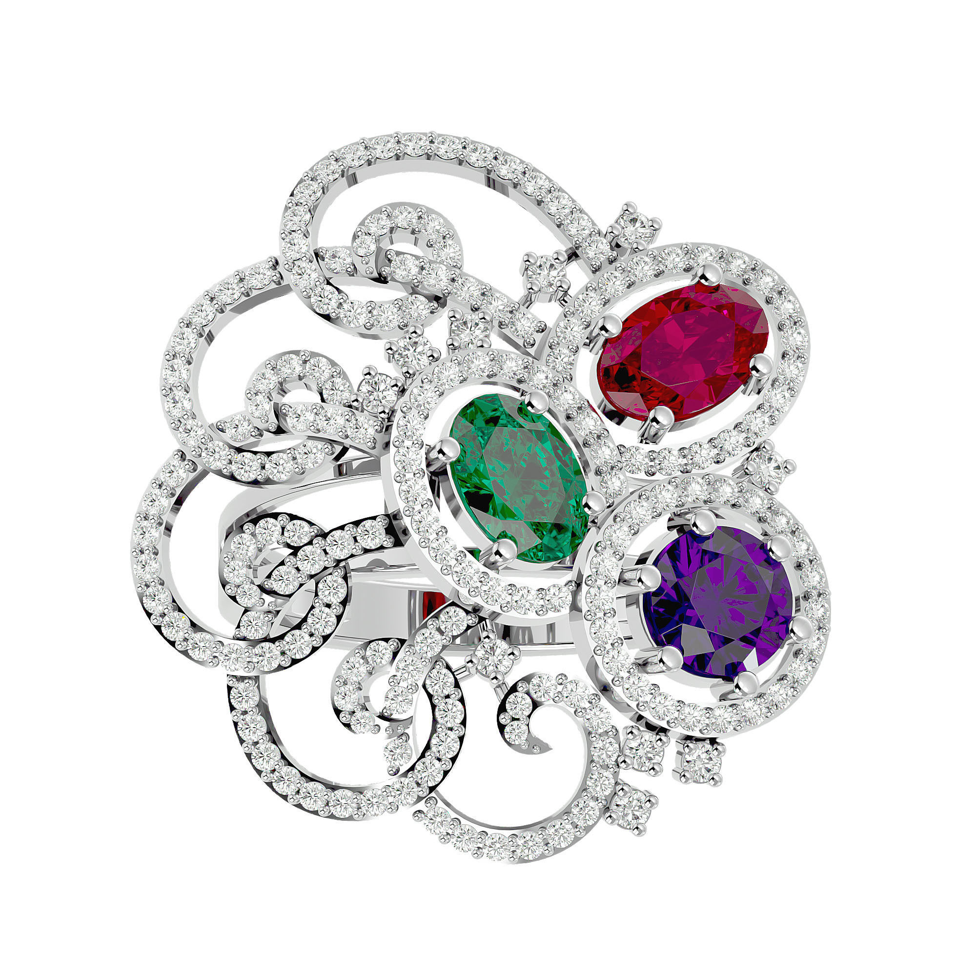 Cocktail ring 3D print model_2