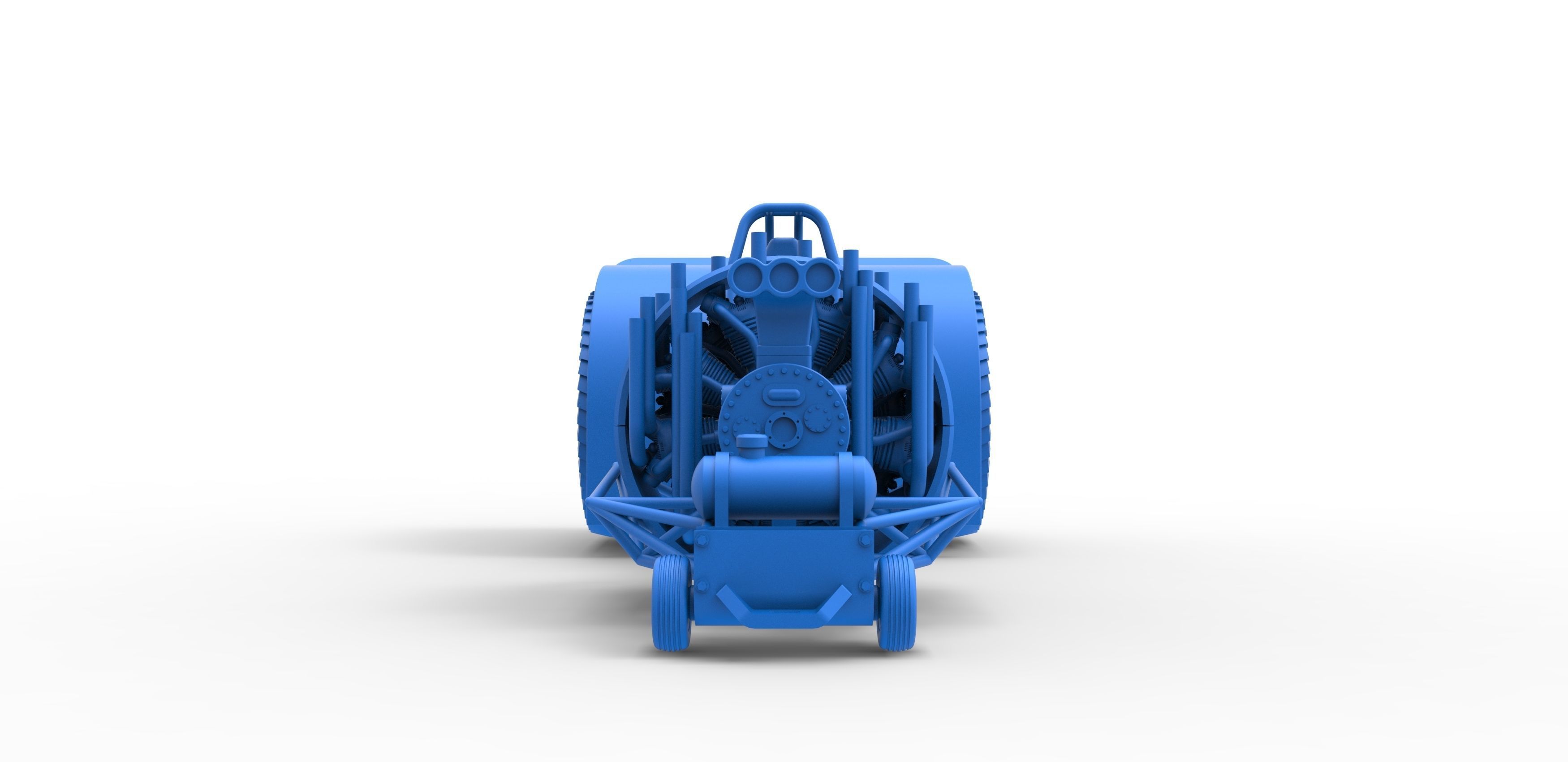 Pulling tractor with radial engine Scale 1 to 25 3D print model_19