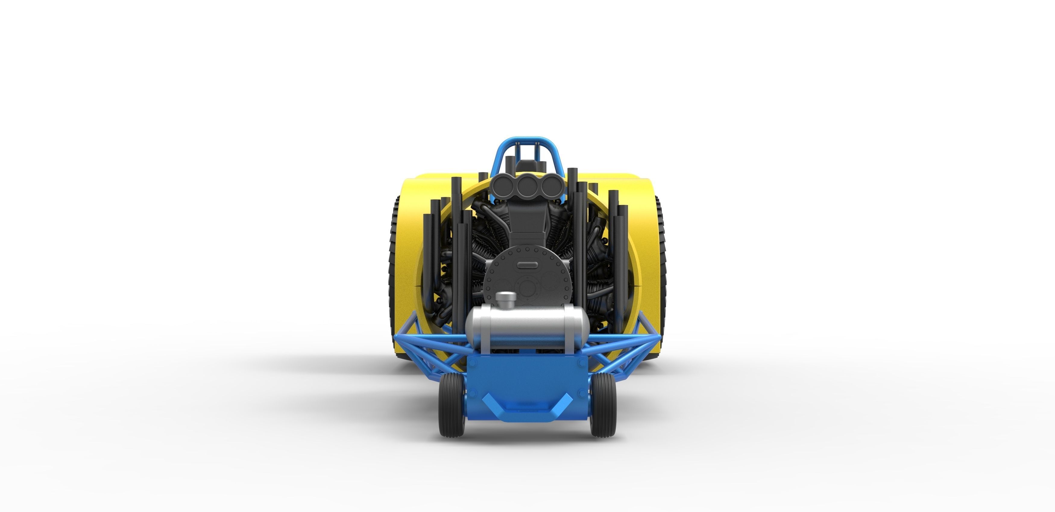 Pulling tractor with radial engine Scale 1 to 25 3D print model_6