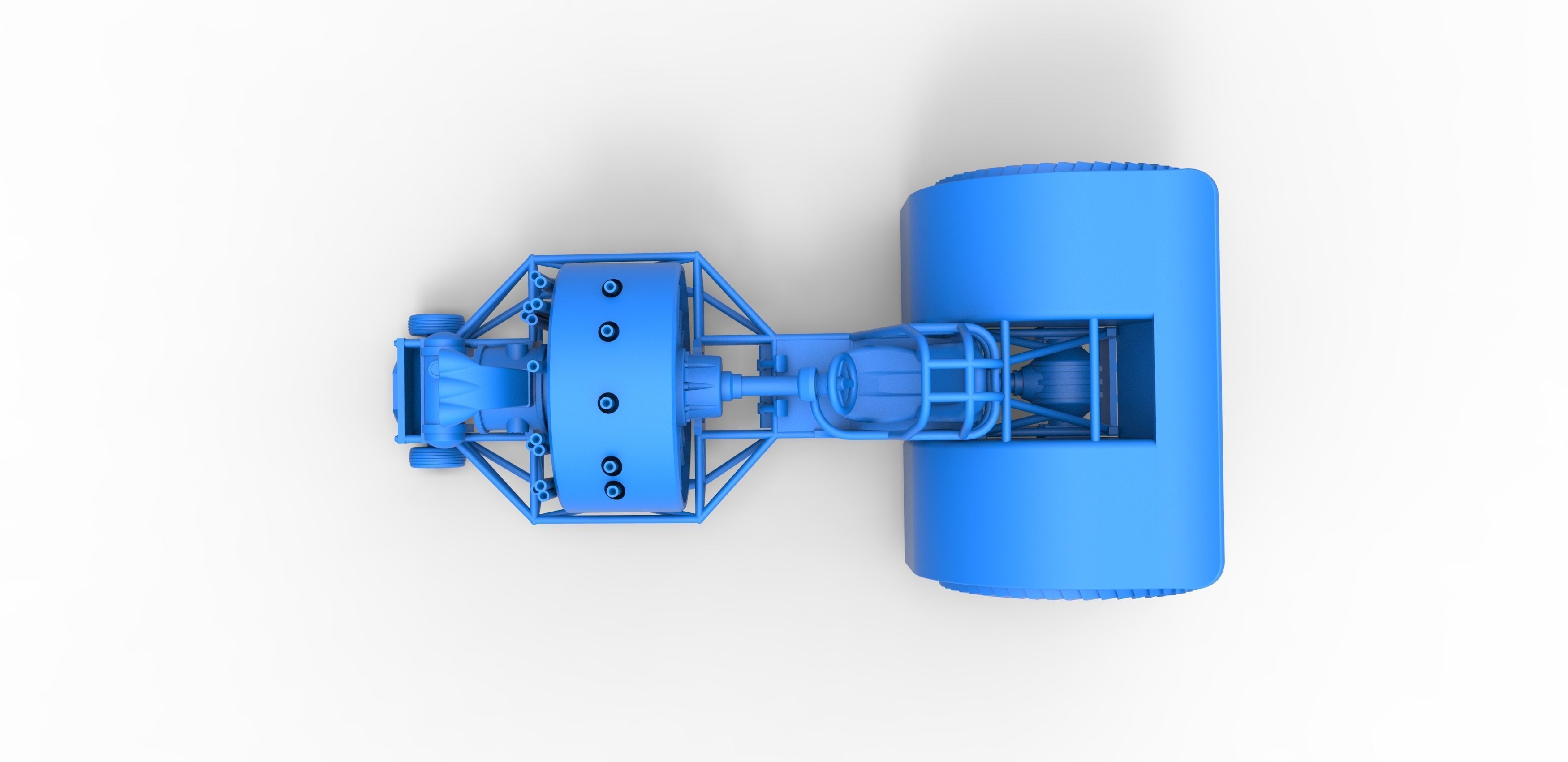 Pulling tractor with radial engine Scale 1 to 25 3D print model_22
