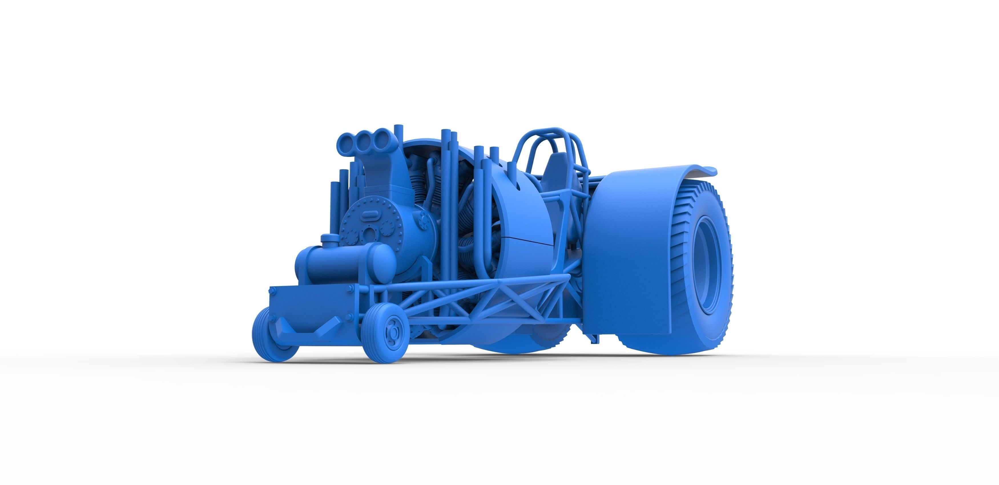 Pulling tractor with radial engine Scale 1 to 25 3D print model_17