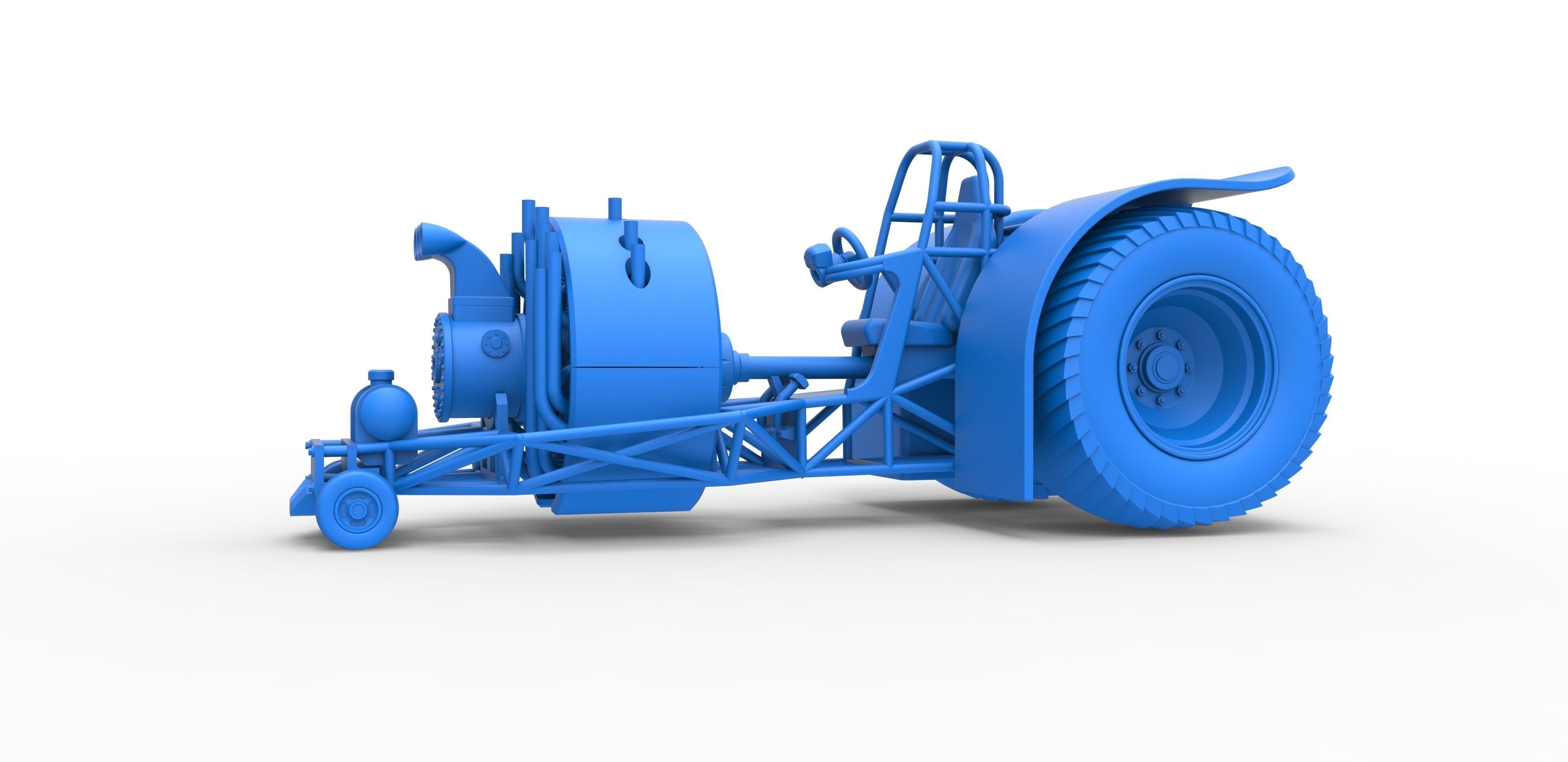 Pulling tractor with radial engine Scale 1 to 25 3D print model_15