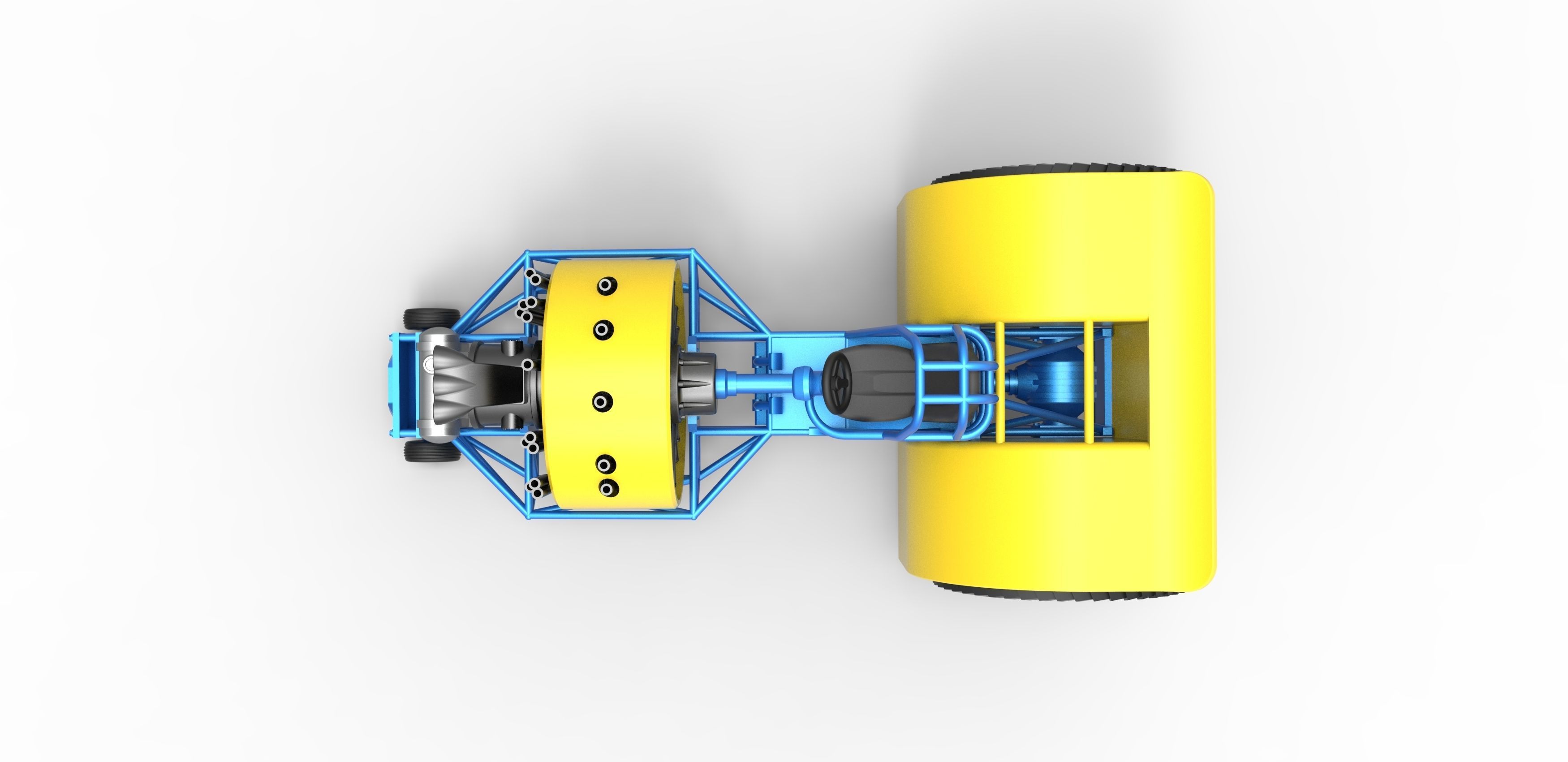 Pulling tractor with radial engine Scale 1 to 25 3D print model_9
